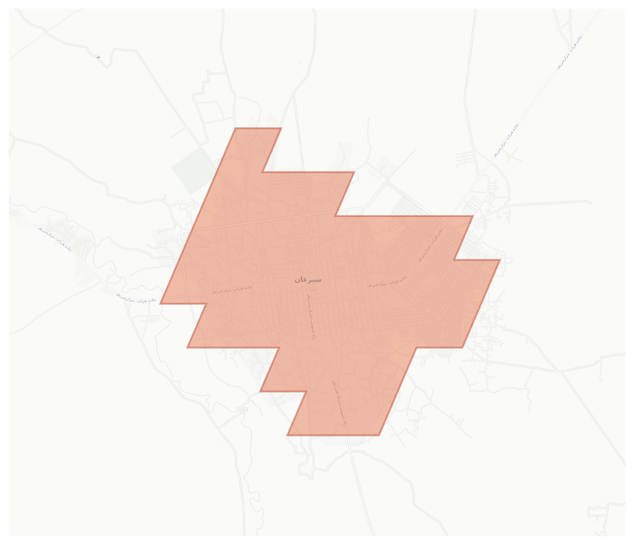 Sheberghan geographic map