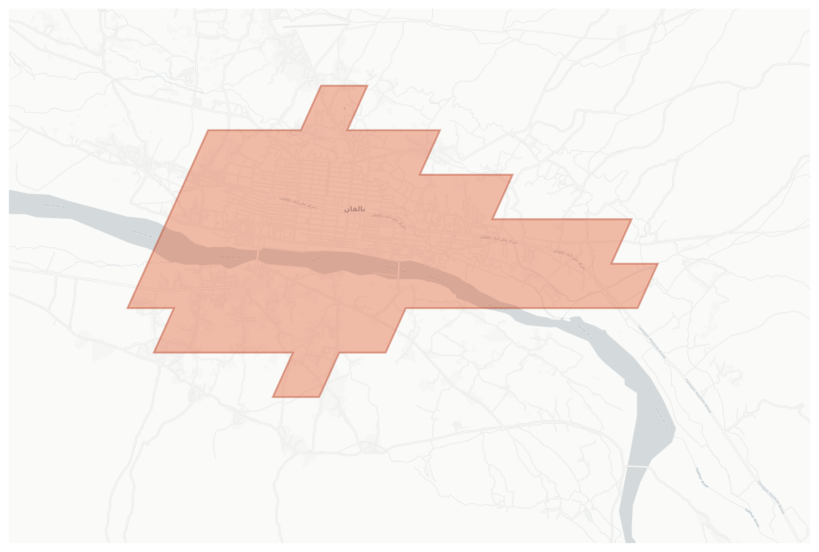 Taloqan geographic map