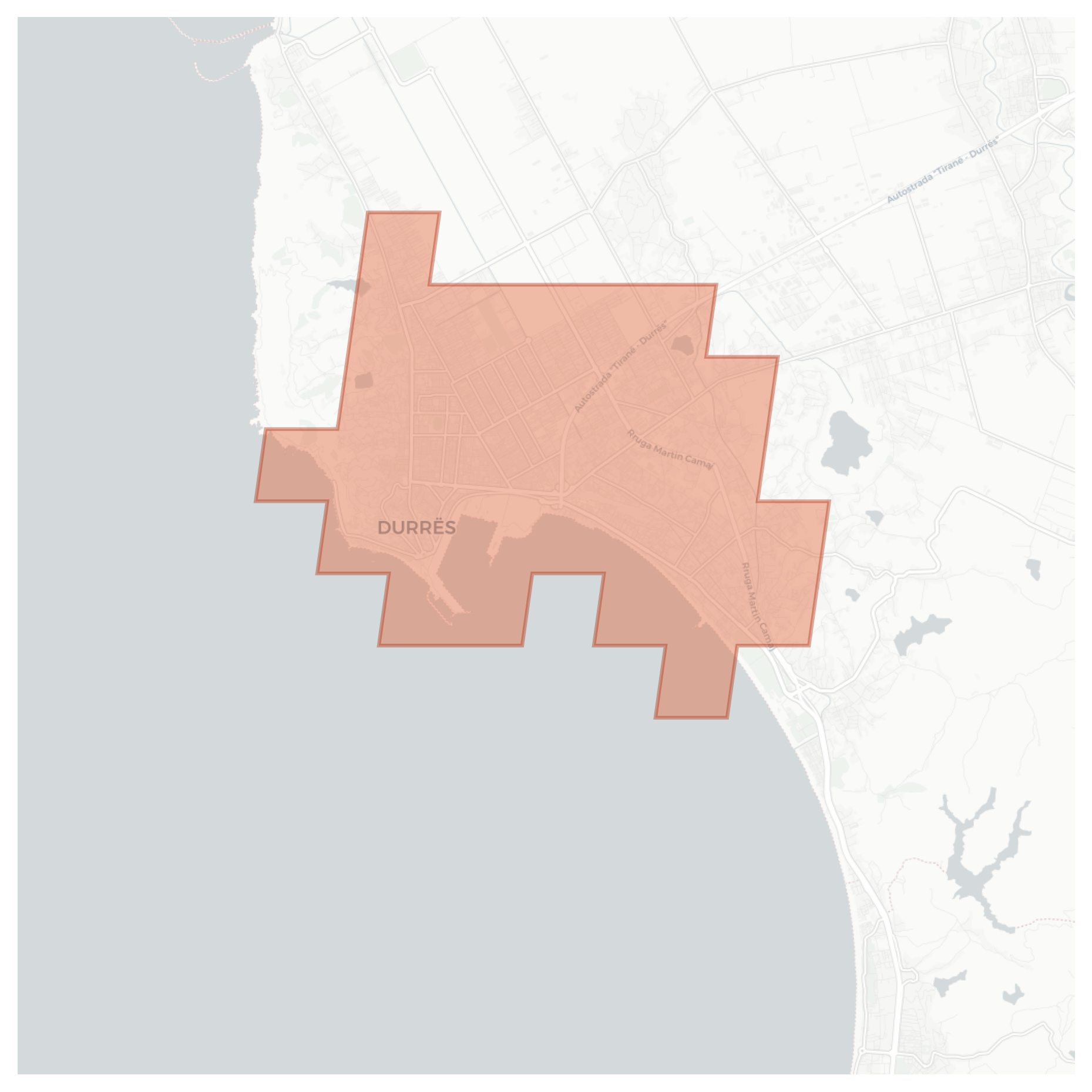 Durrës geographic map