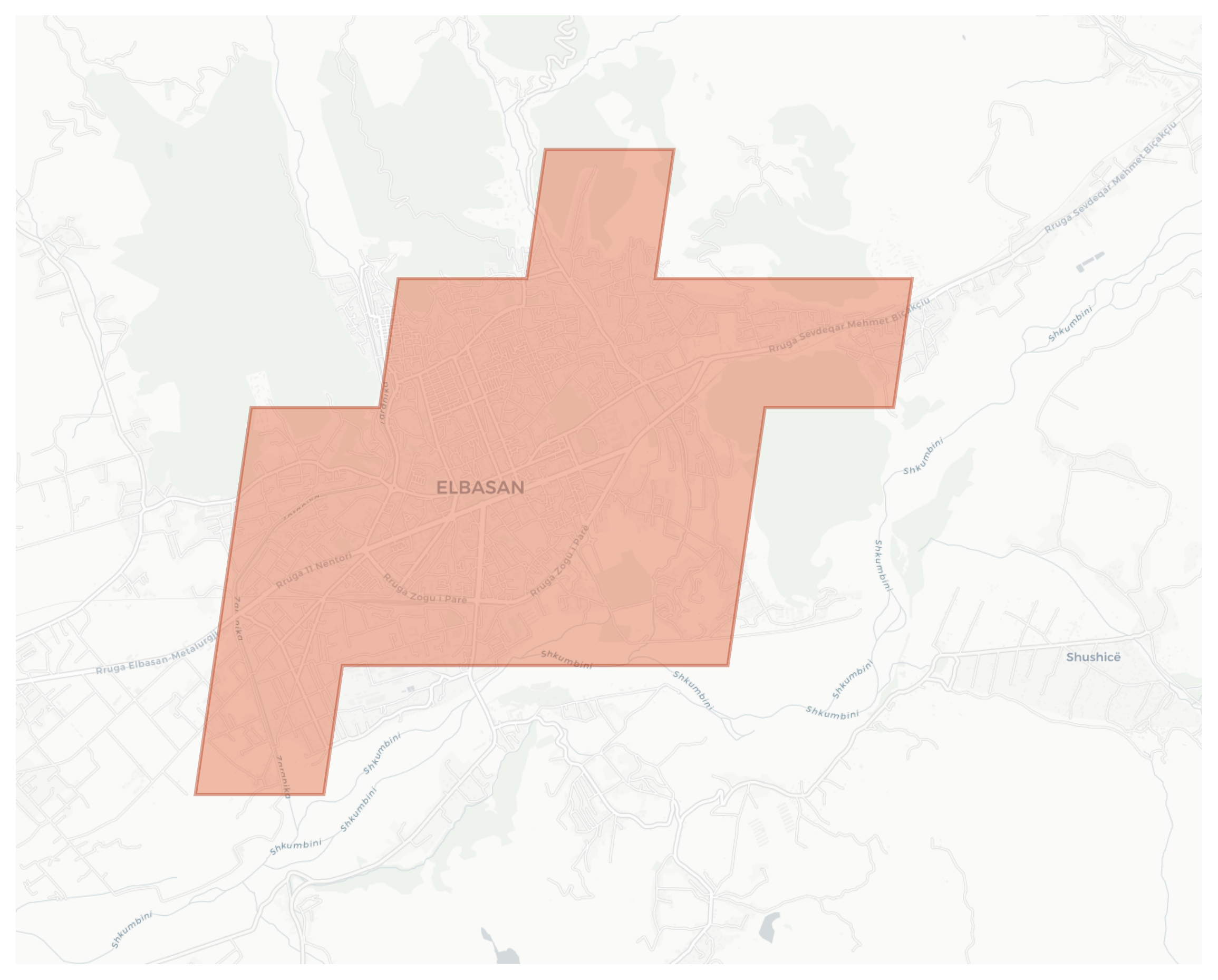 Elbasan geographic map