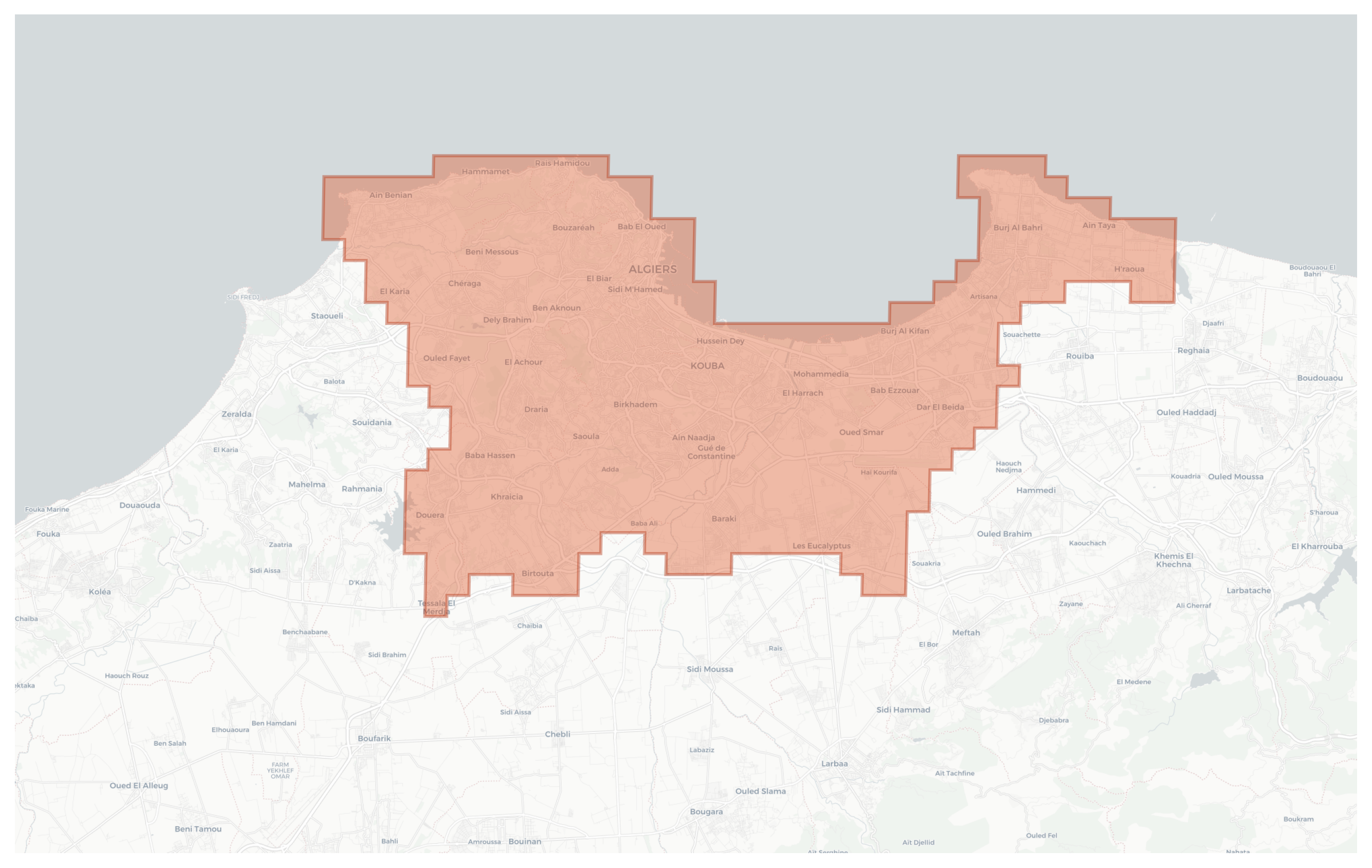Algiers geographic map