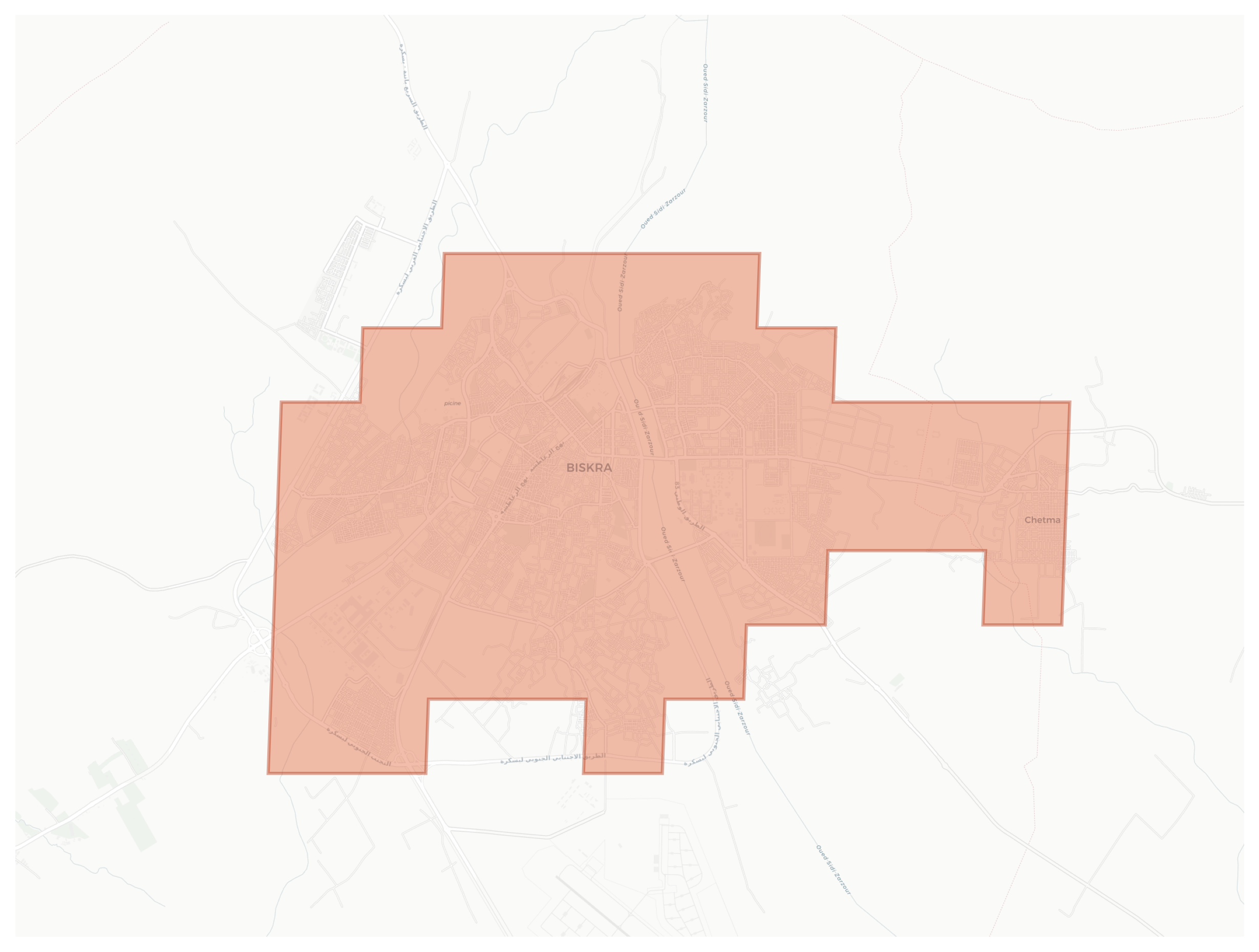 Biskra geographic map
