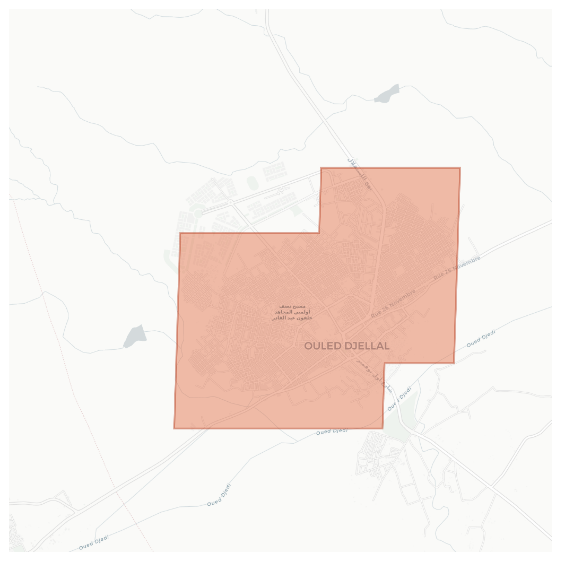 Ouled Djellal geographic map
