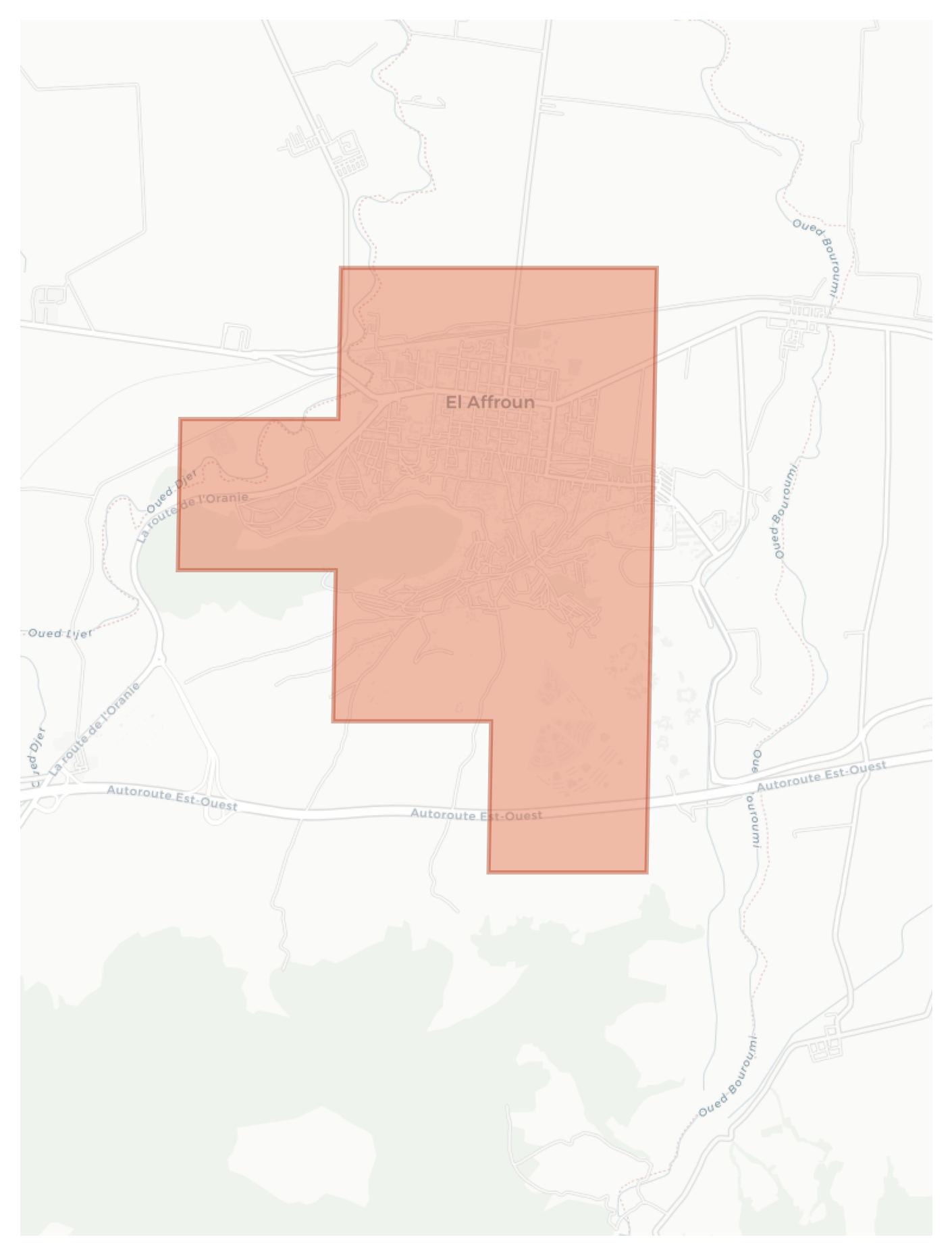 El Affroun geographic map