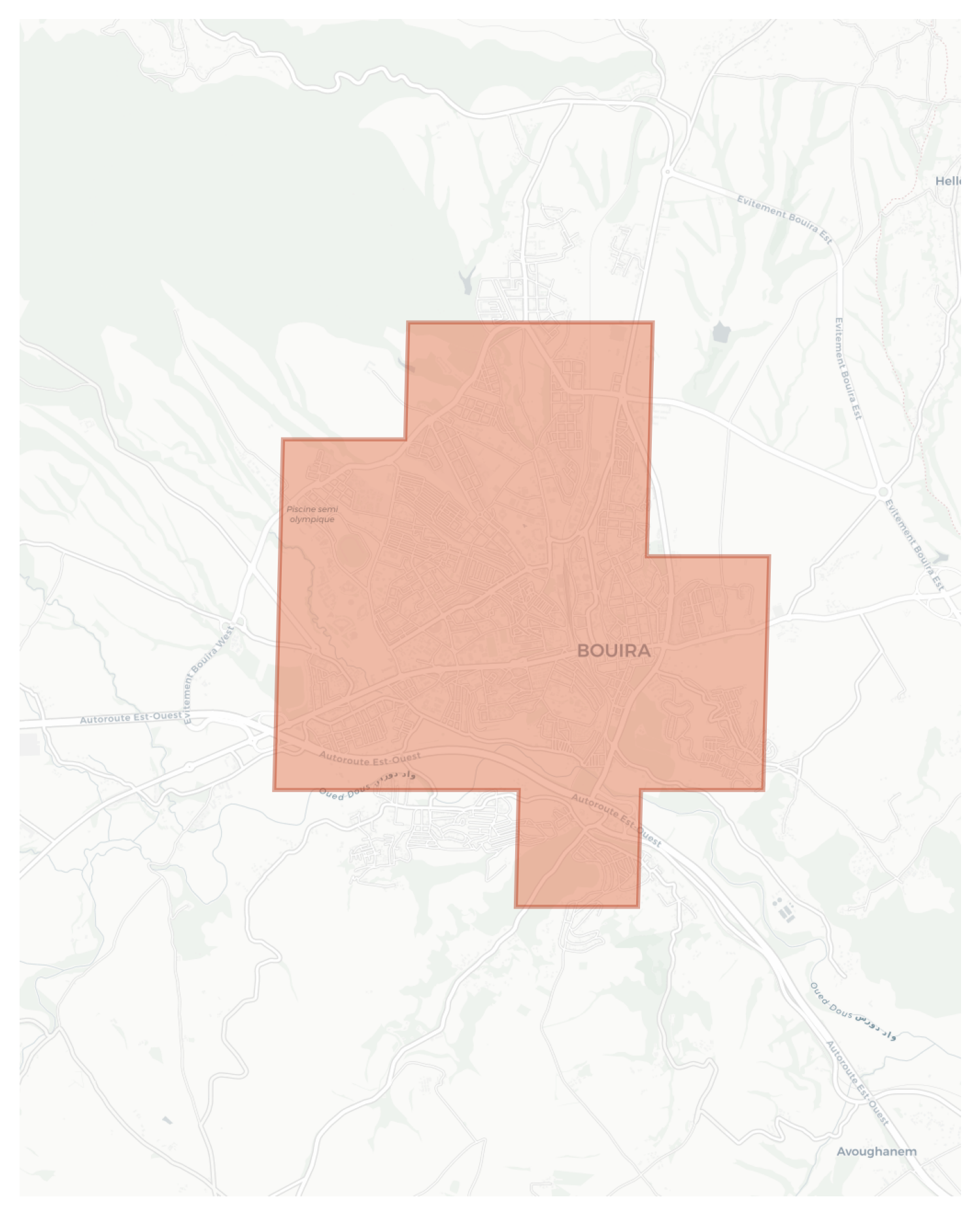 Bouira geographic map