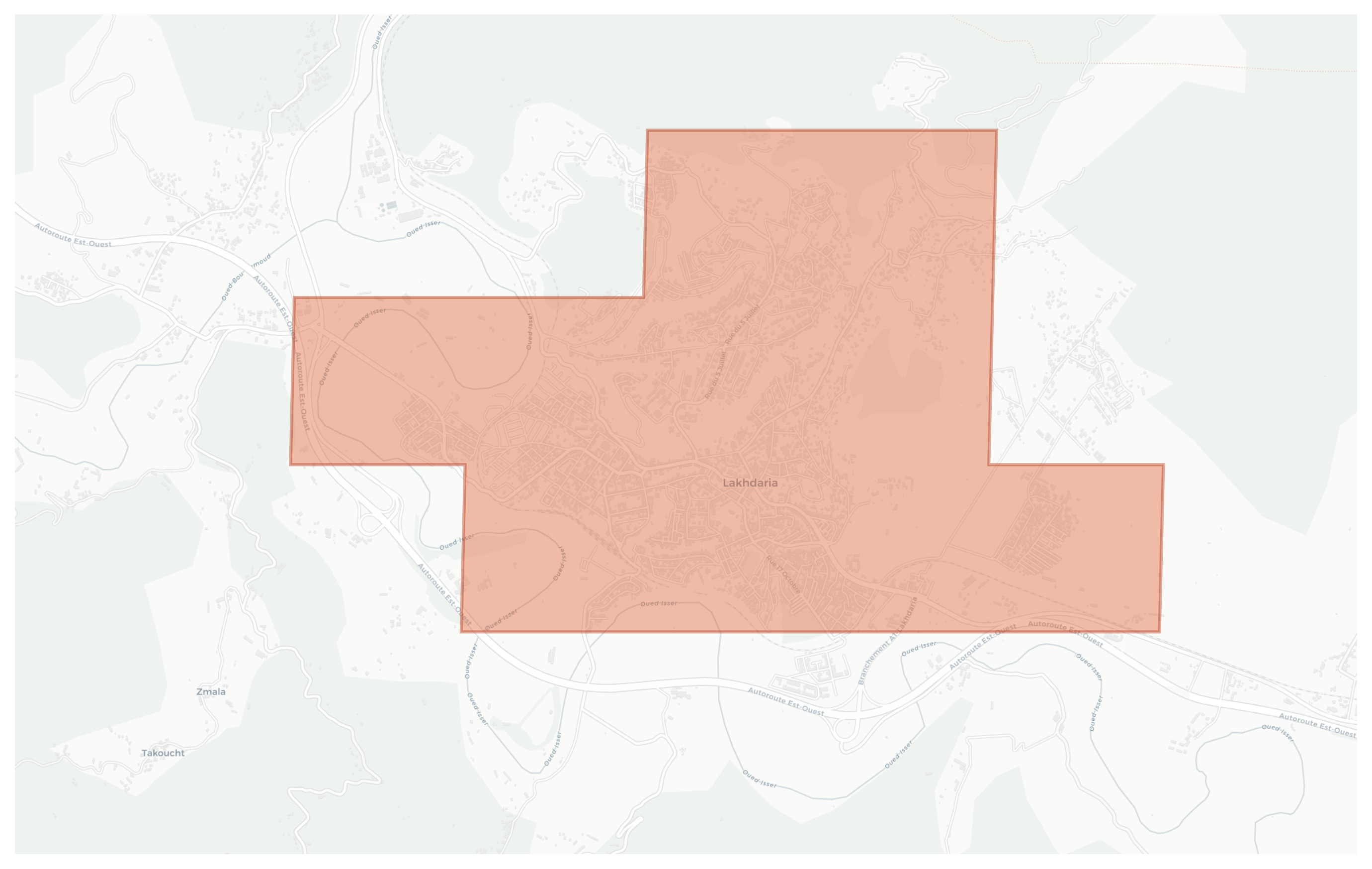Lakhdaria geographic map