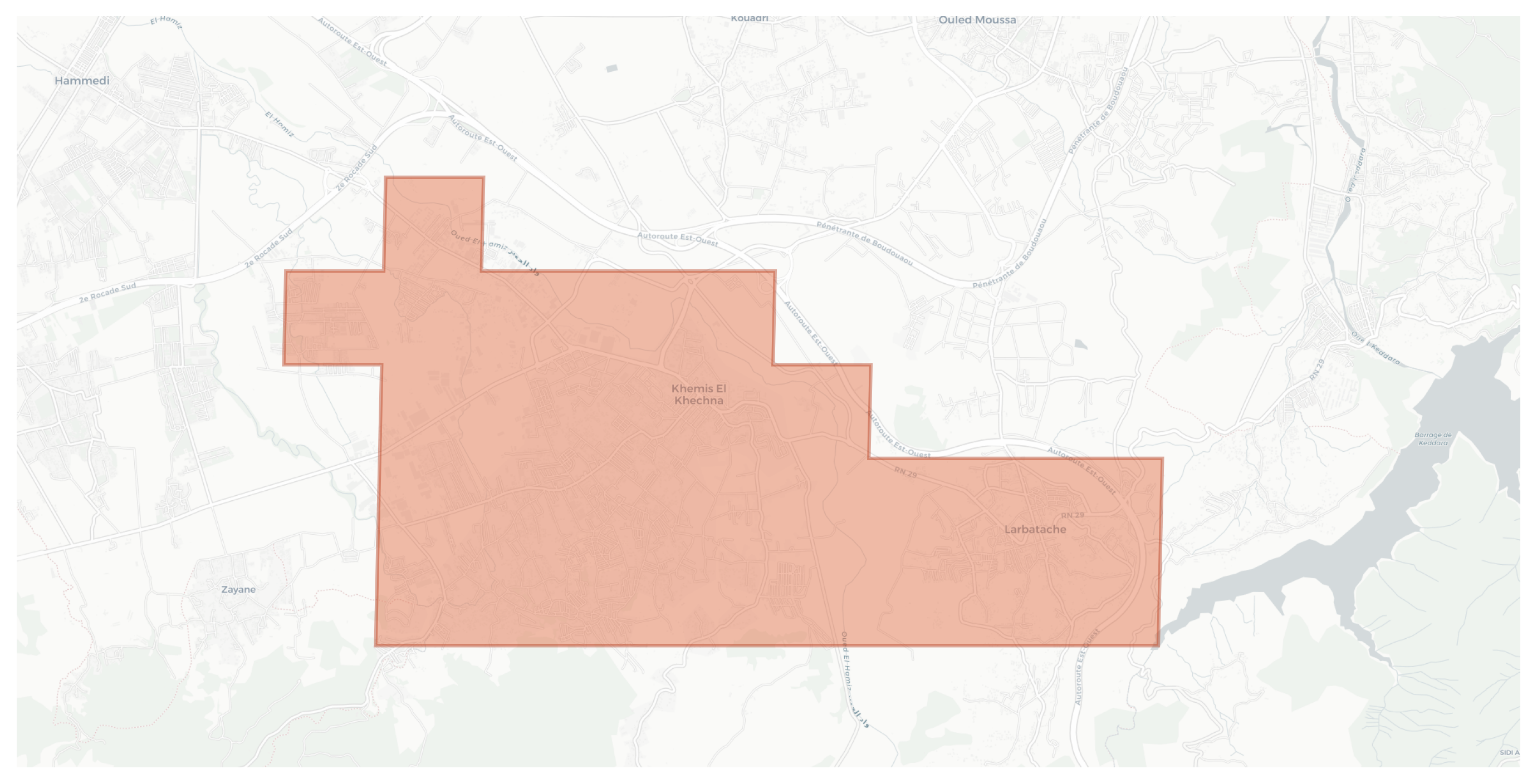 Khemis El Khechna geographic map