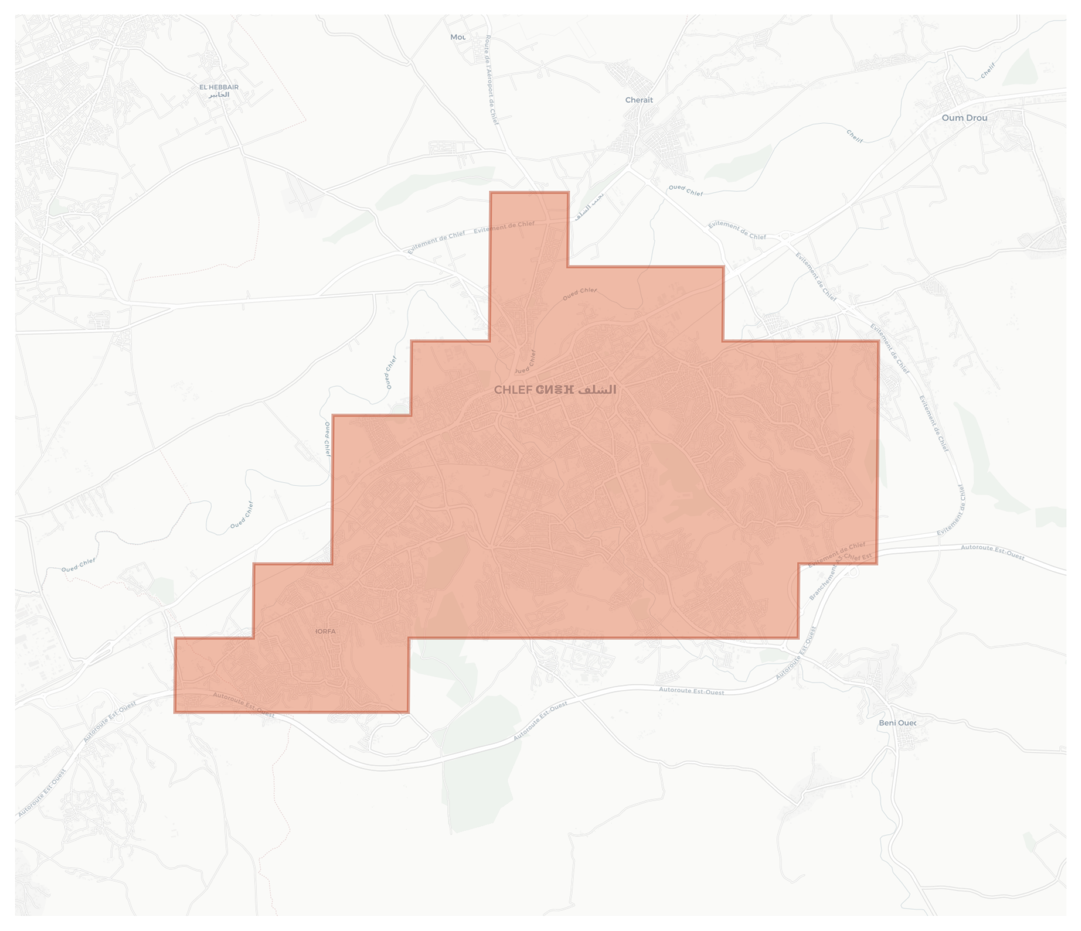 Chlef geographic map