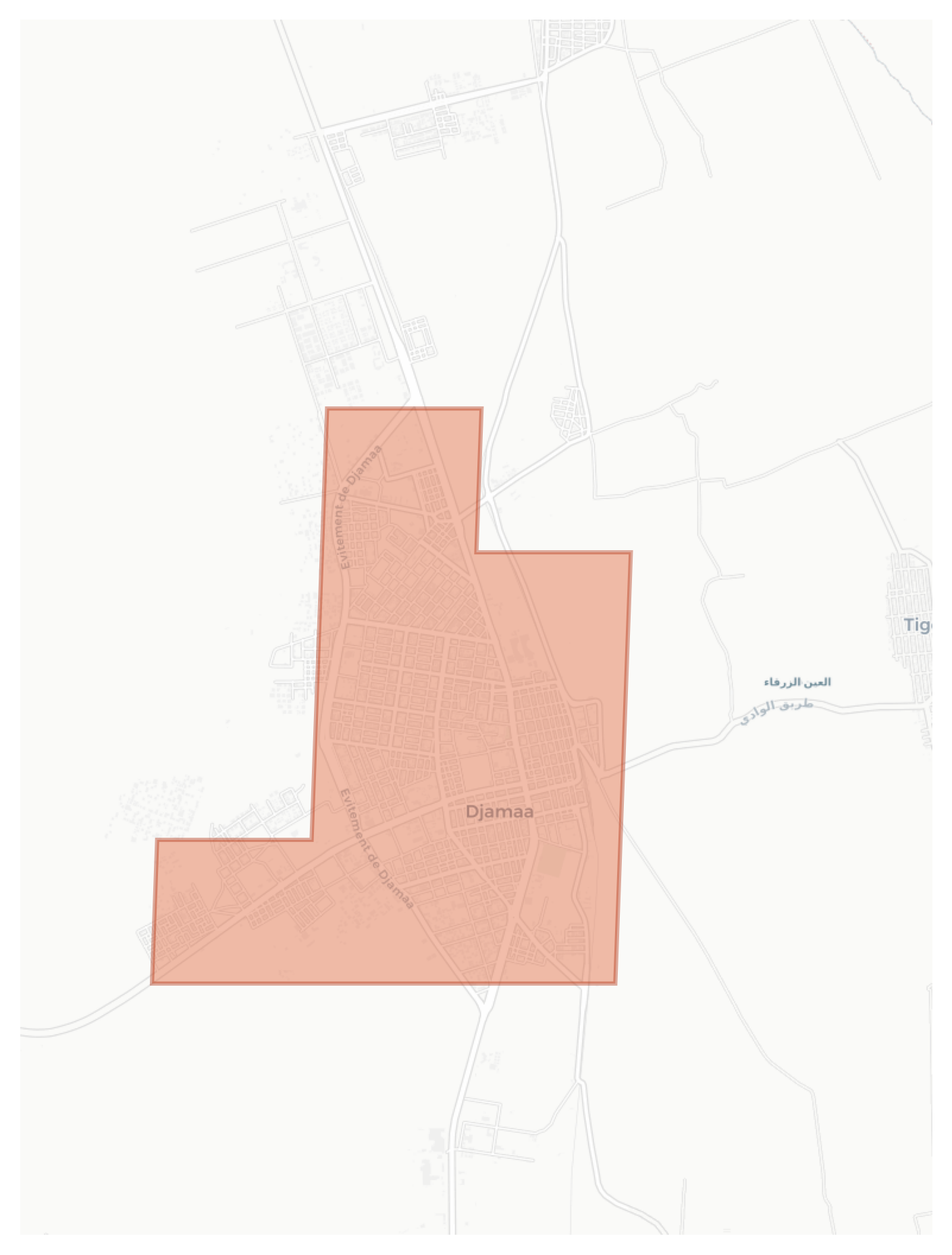 Djamaa geographic map