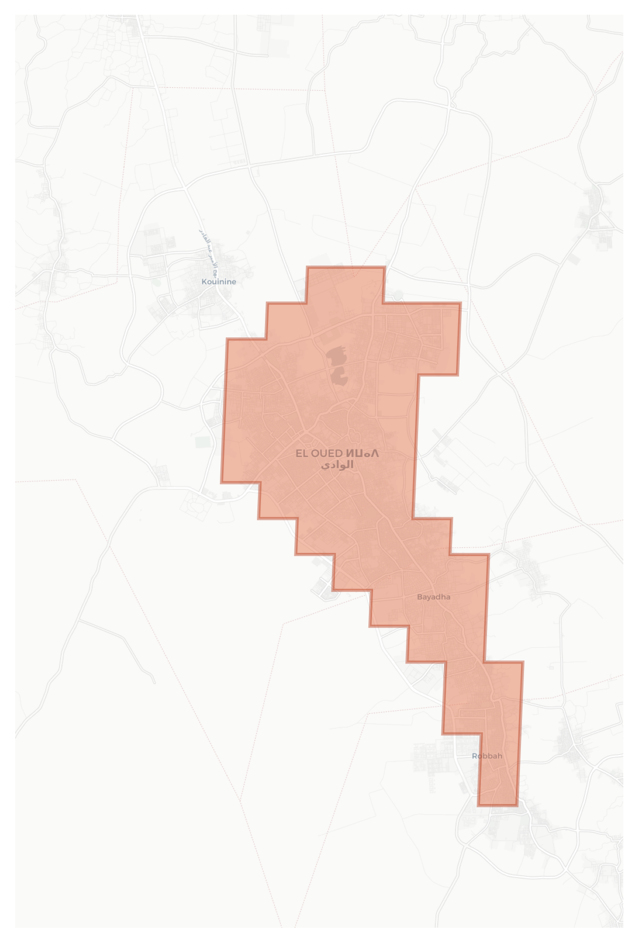 El Oued geographic map