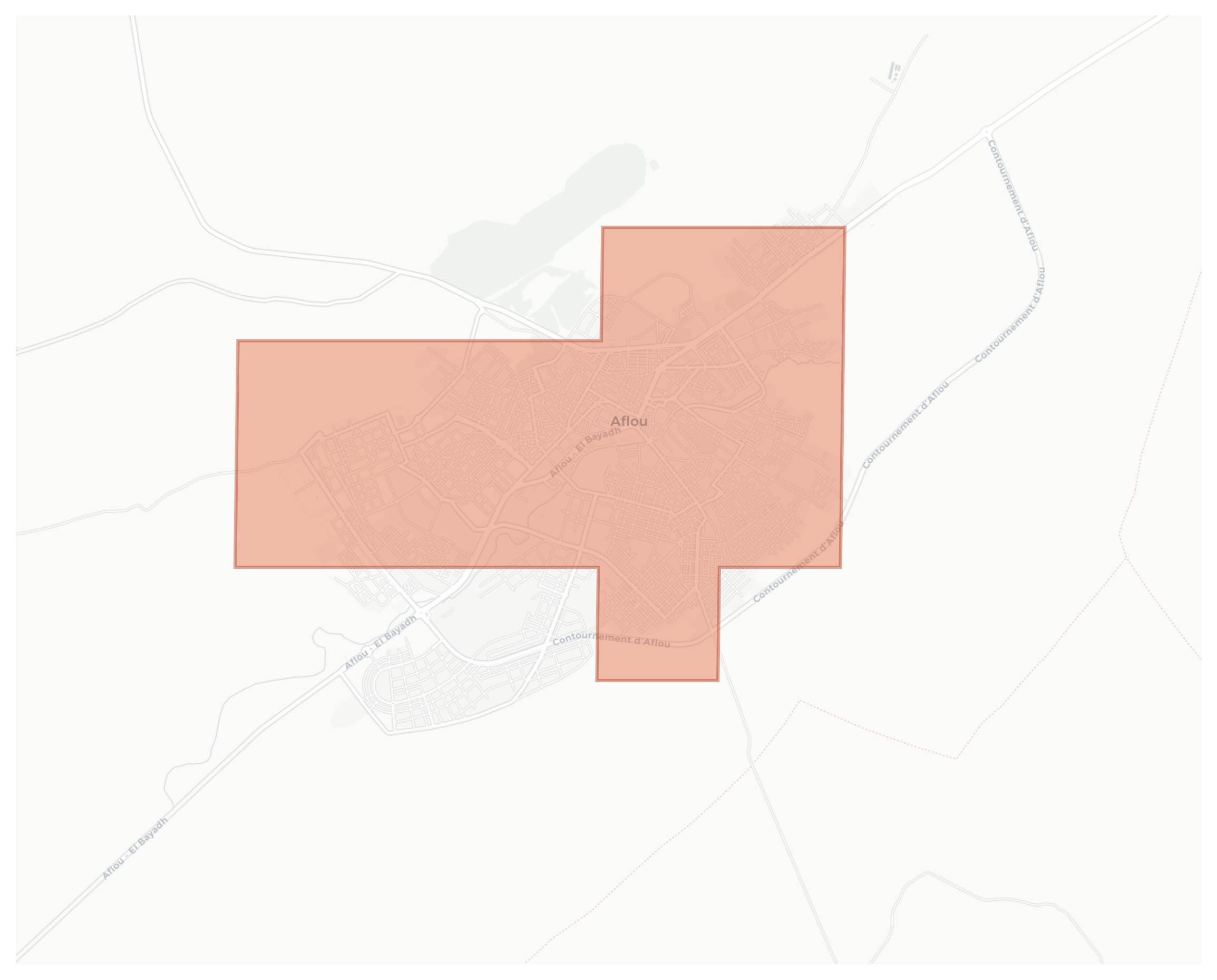 Aflou geographic map
