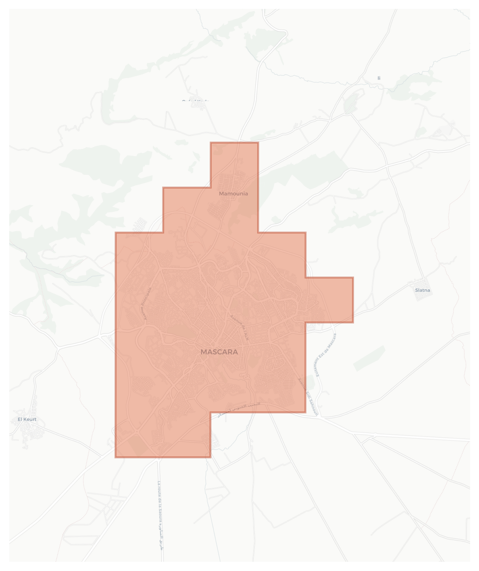 Mascara geographic map