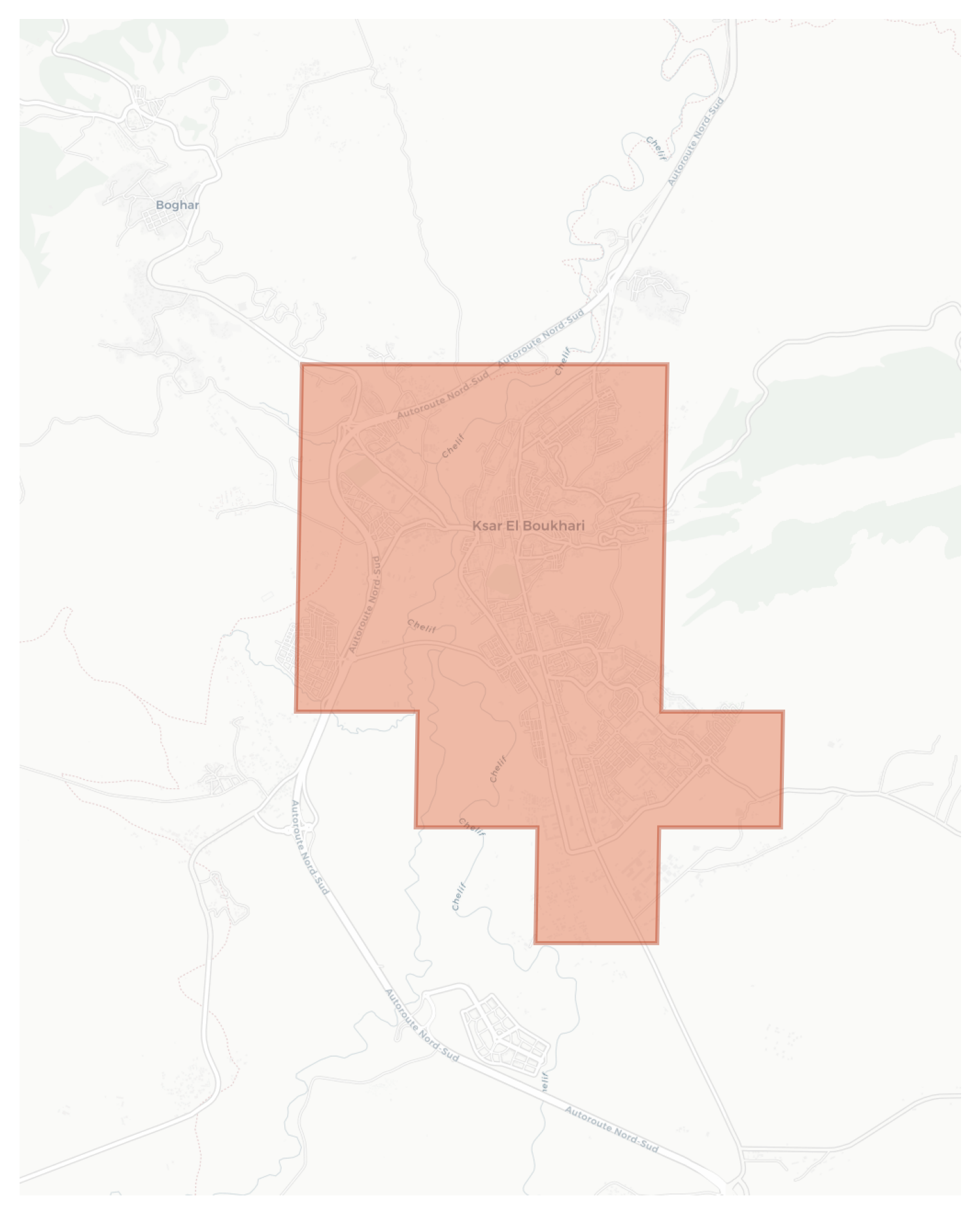 Ksar El Boukhari geographic map