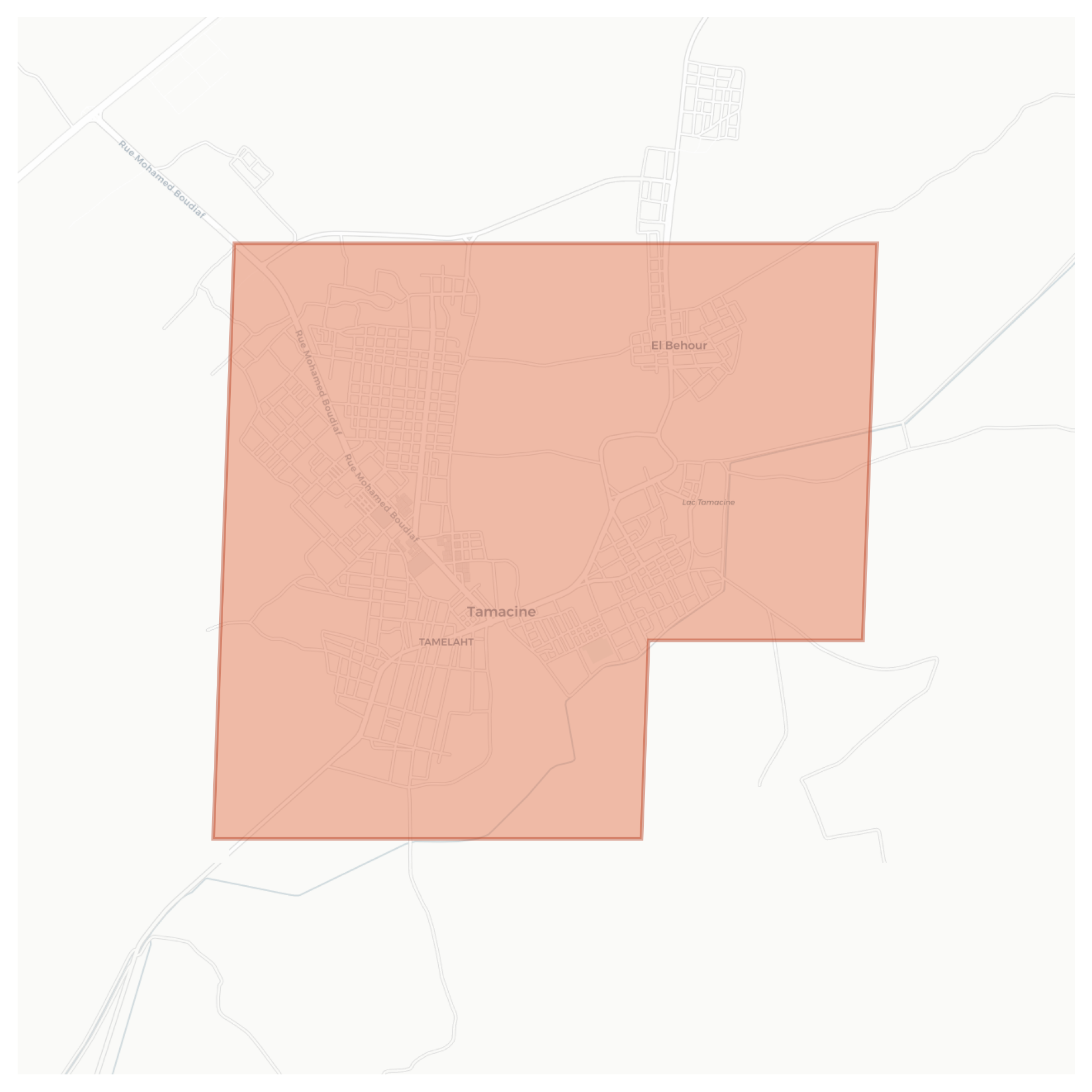 Tamacine geographic map