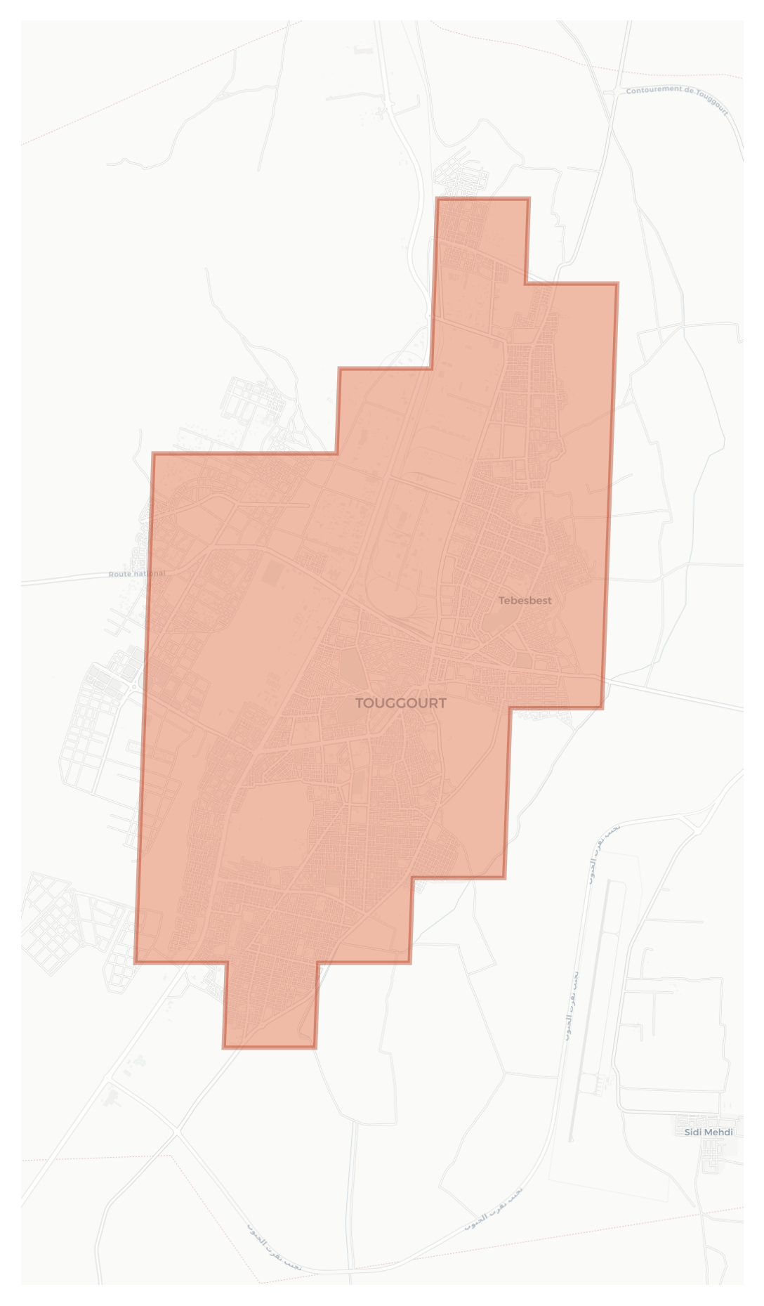 Touggourt geographic map