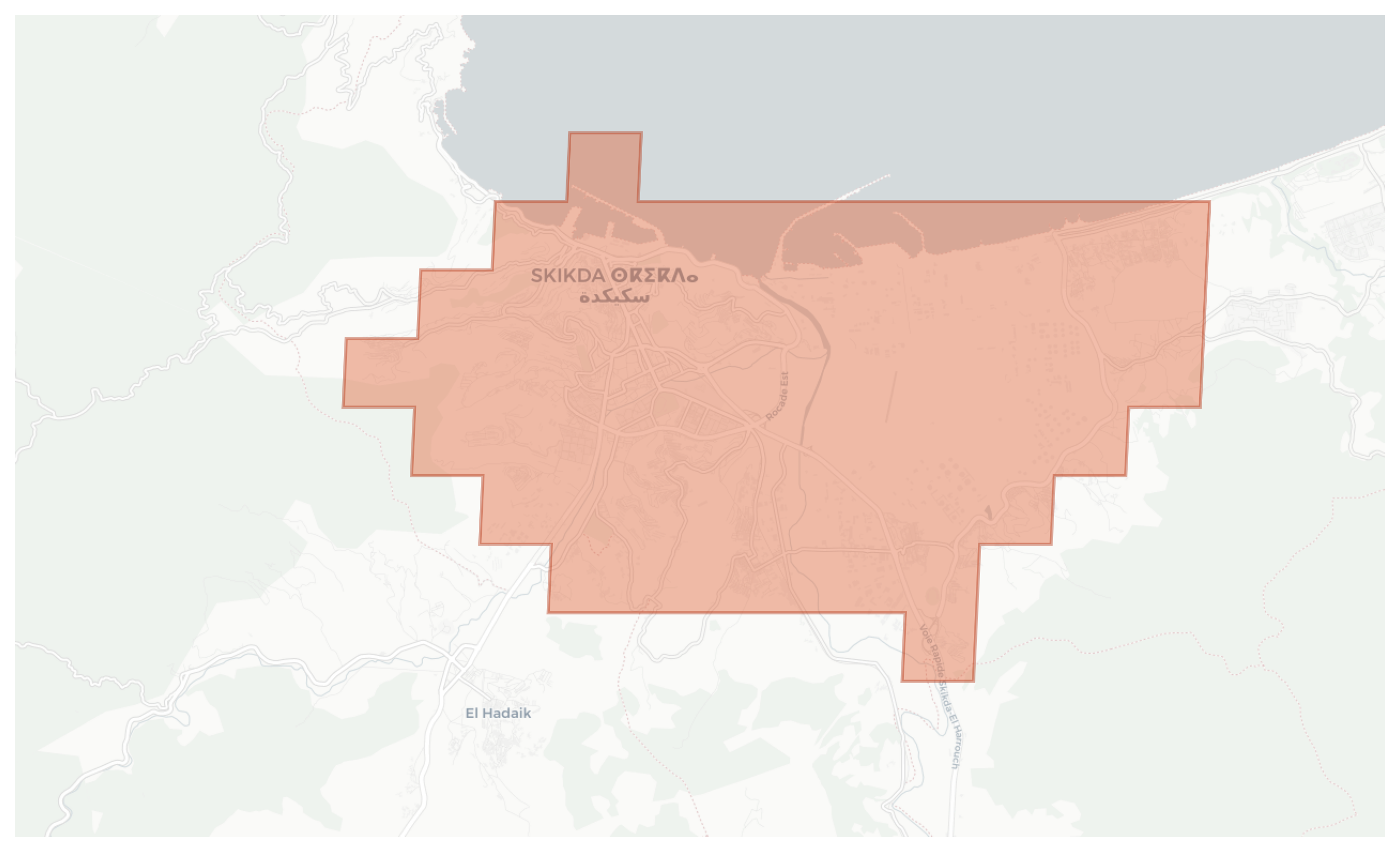 Skikda geographic map