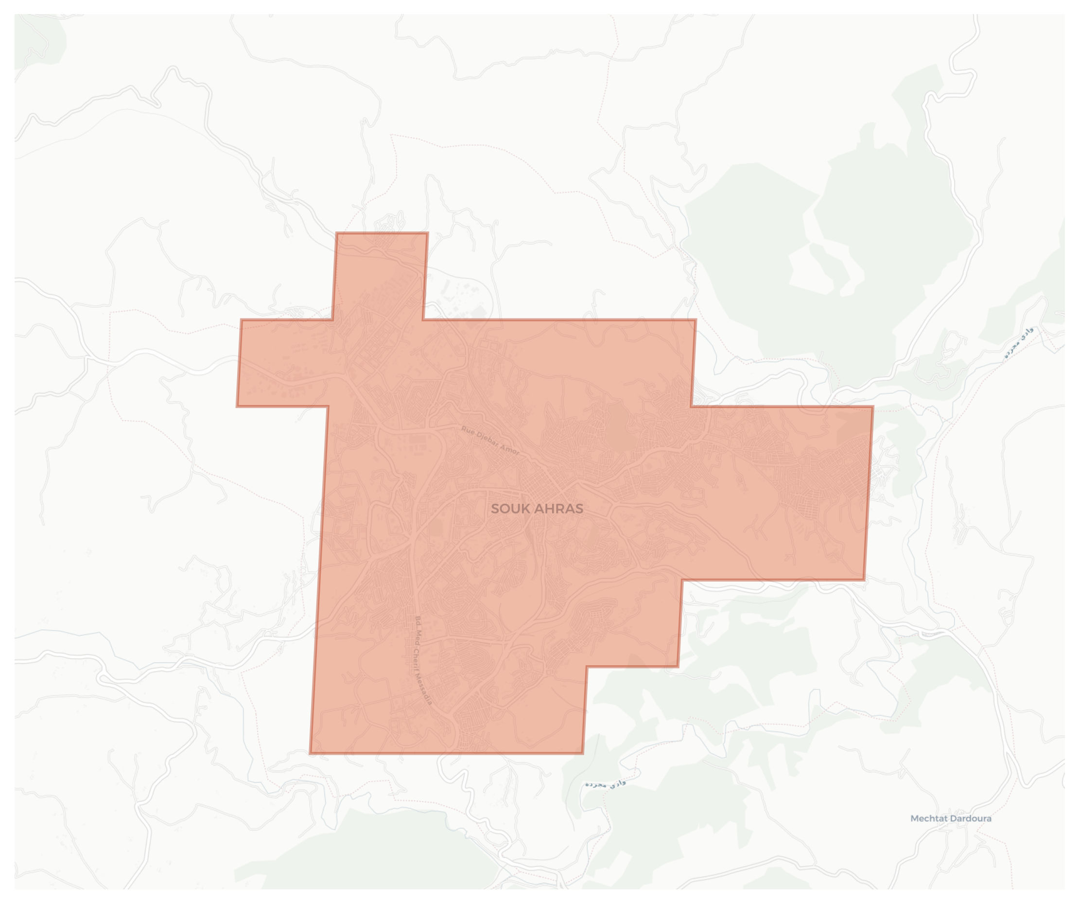 Souk Ahras geographic map
