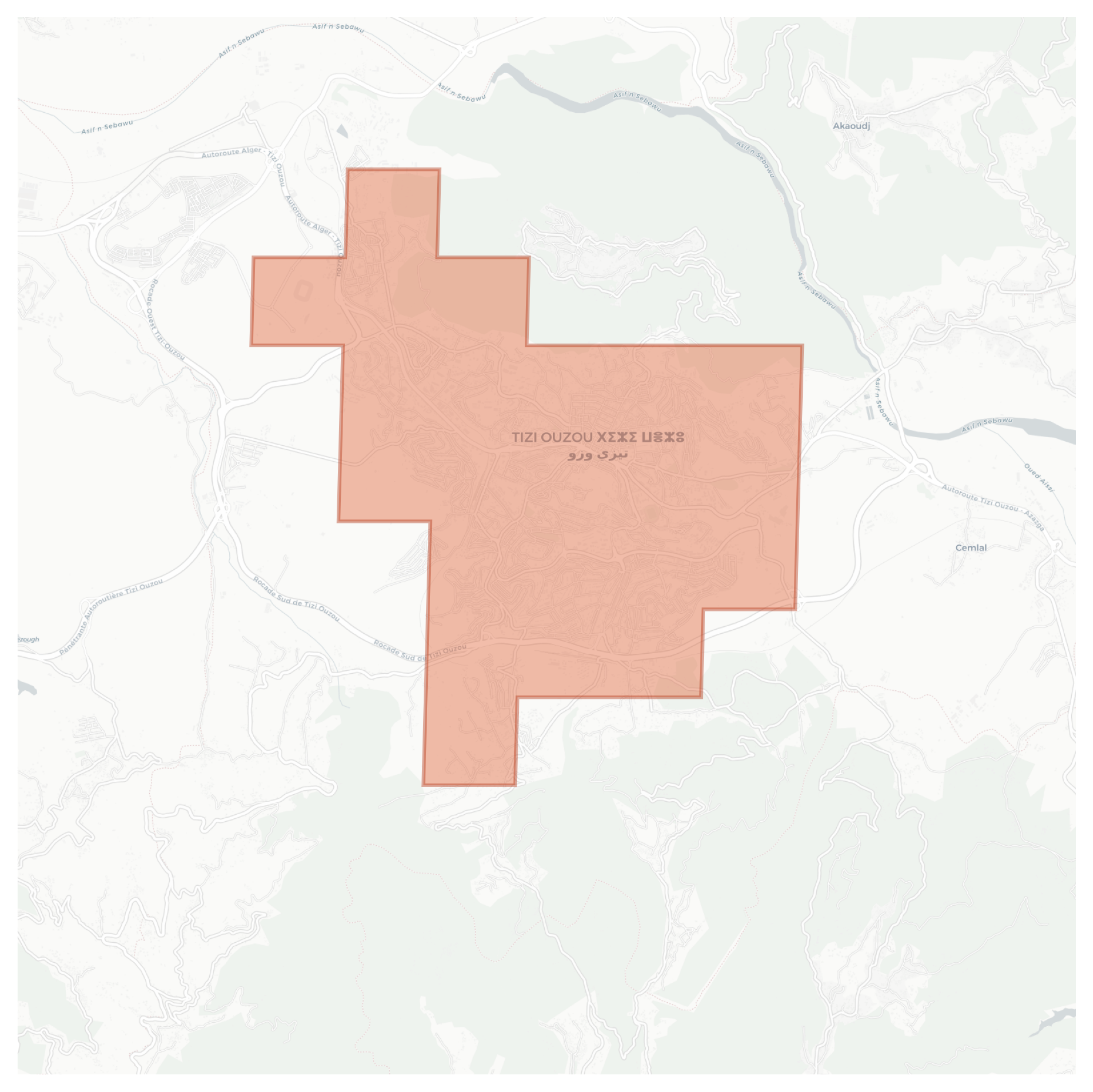 Tizi Ouzou geographic map