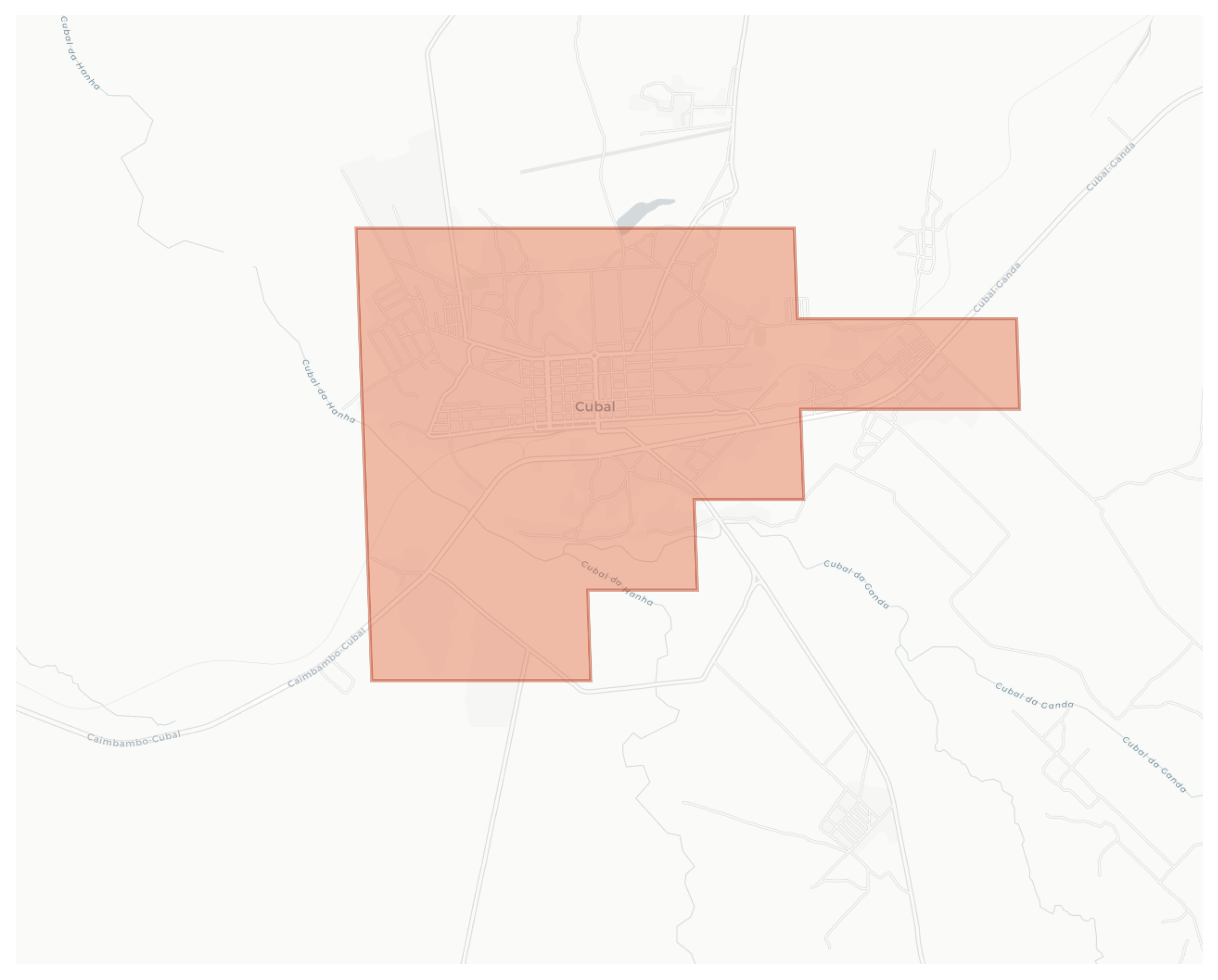 Cubal geographic map
