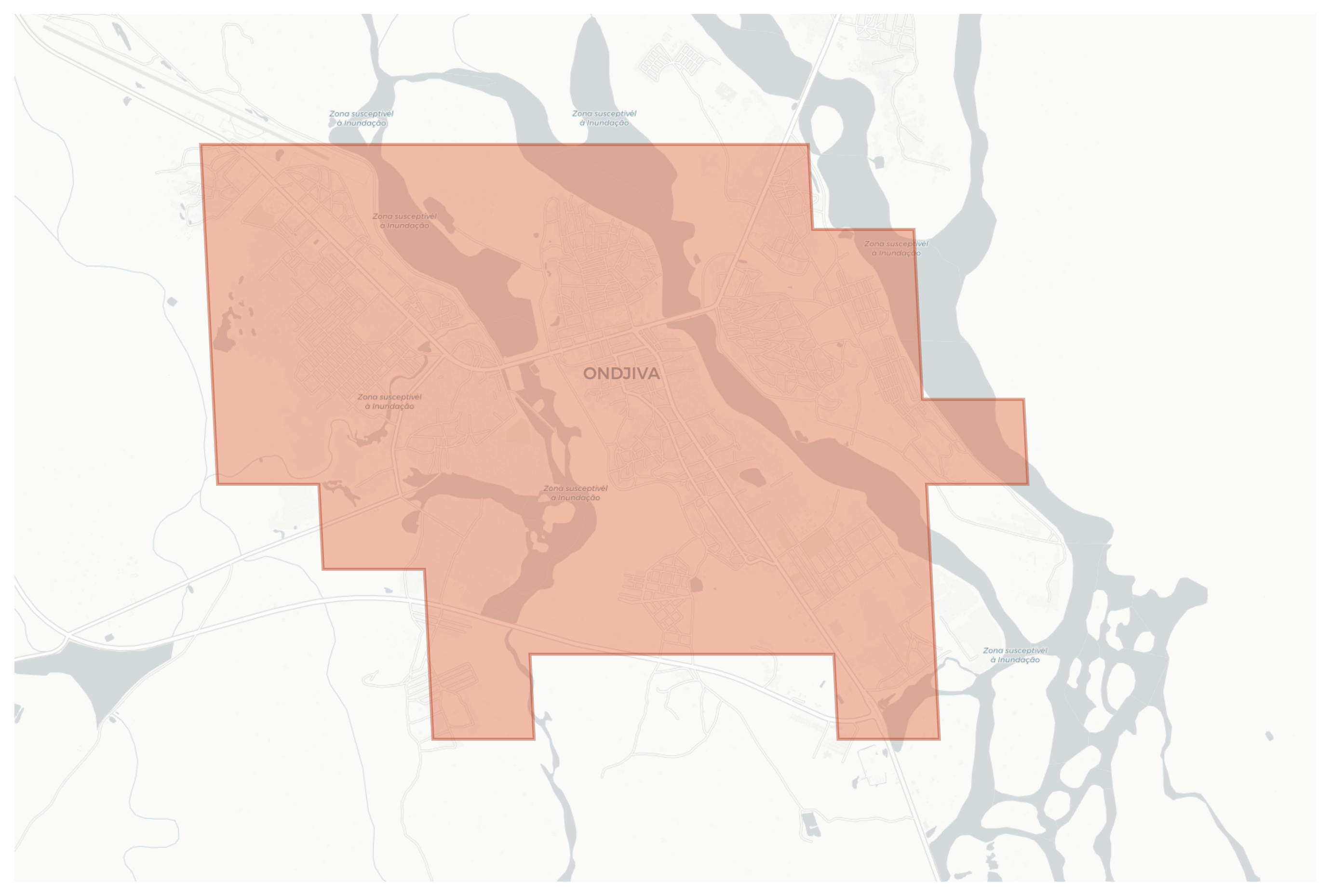 Ondjiva geographic map