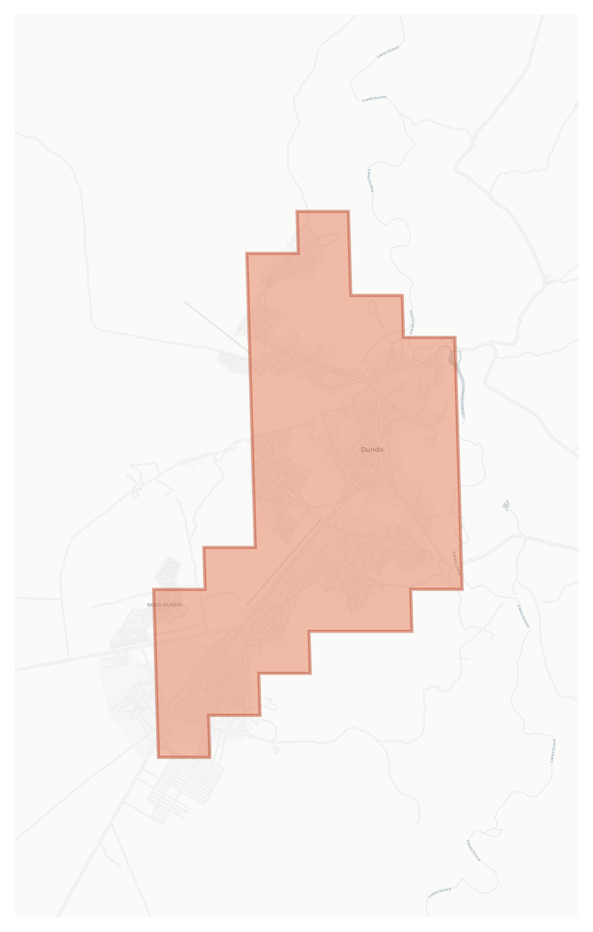 Dundo geographic map