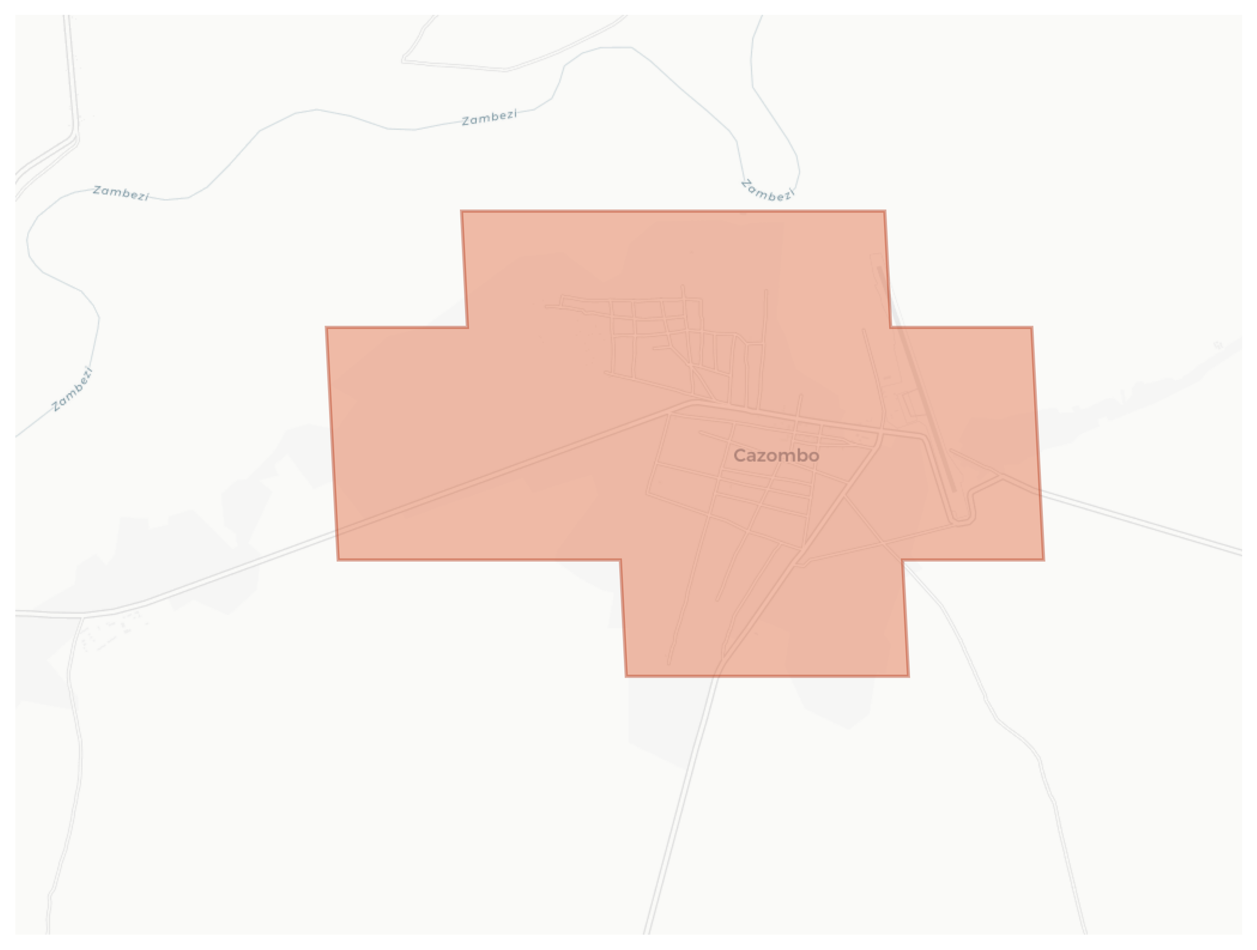 Cazombo geographic map