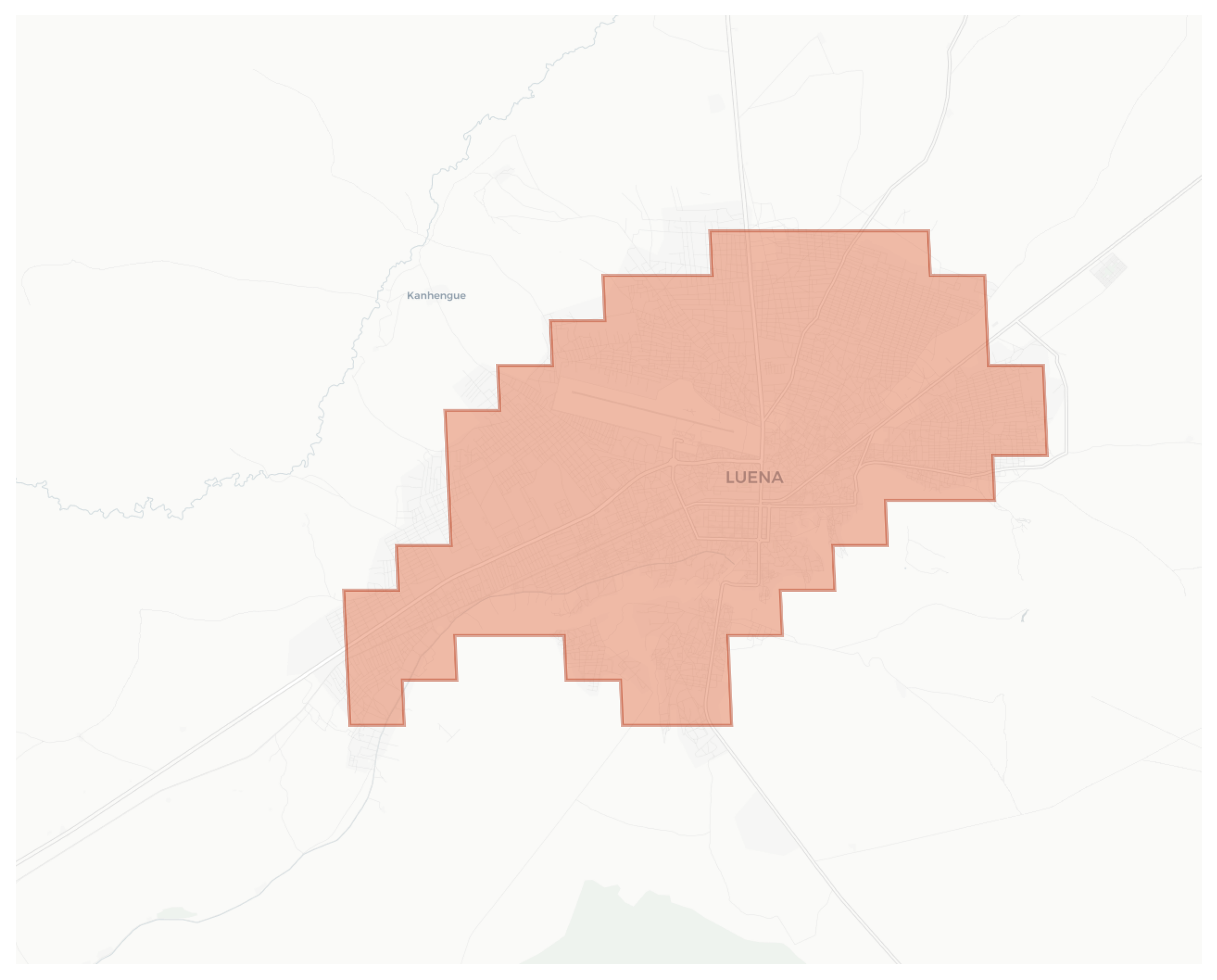 Luena geographic map