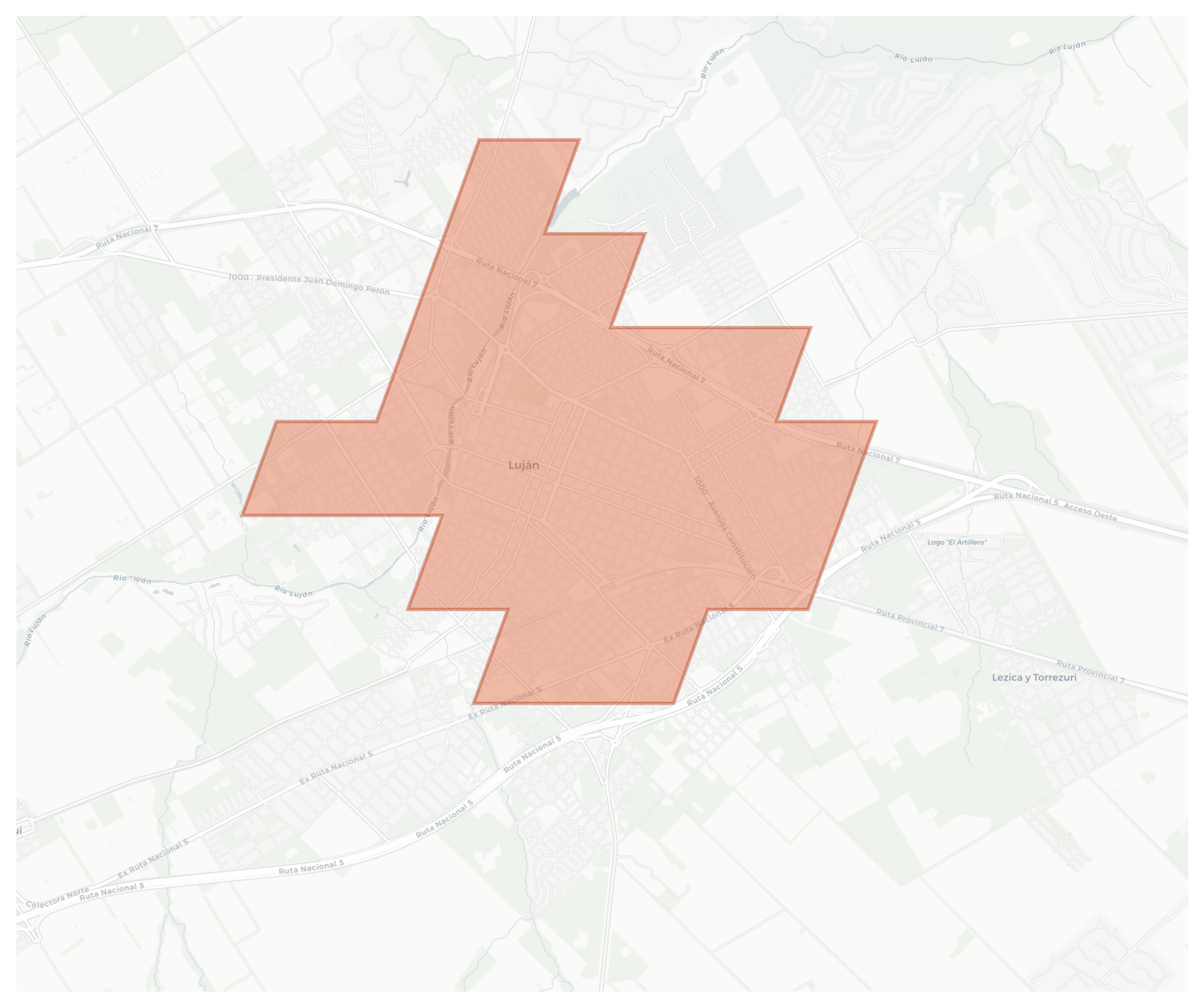 Luján geographic map