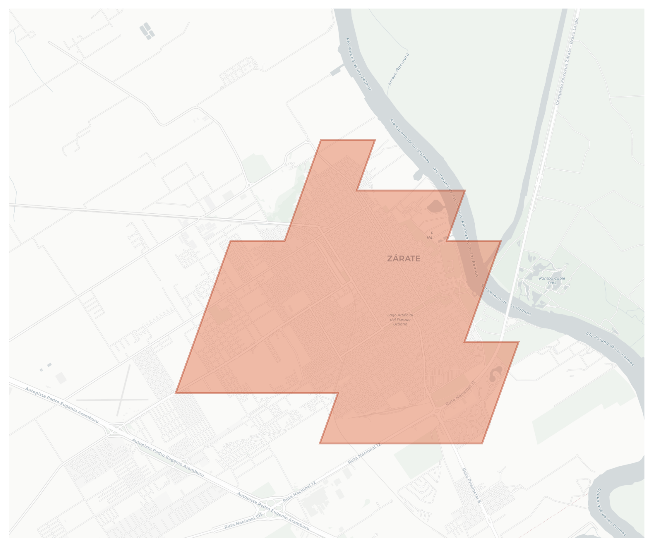 Zárate geographic map