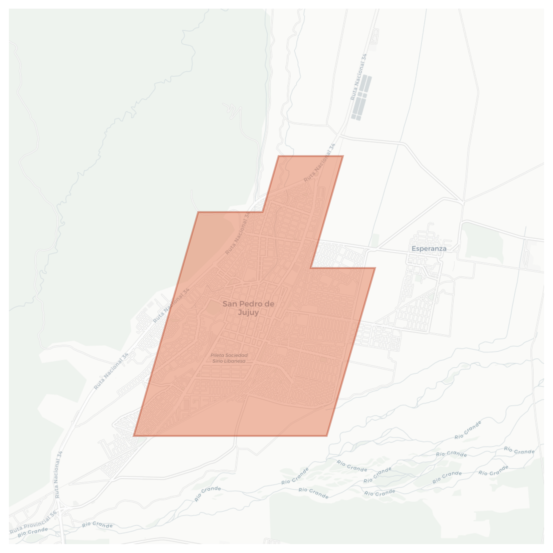 San Pedro de Jujuy geographic map