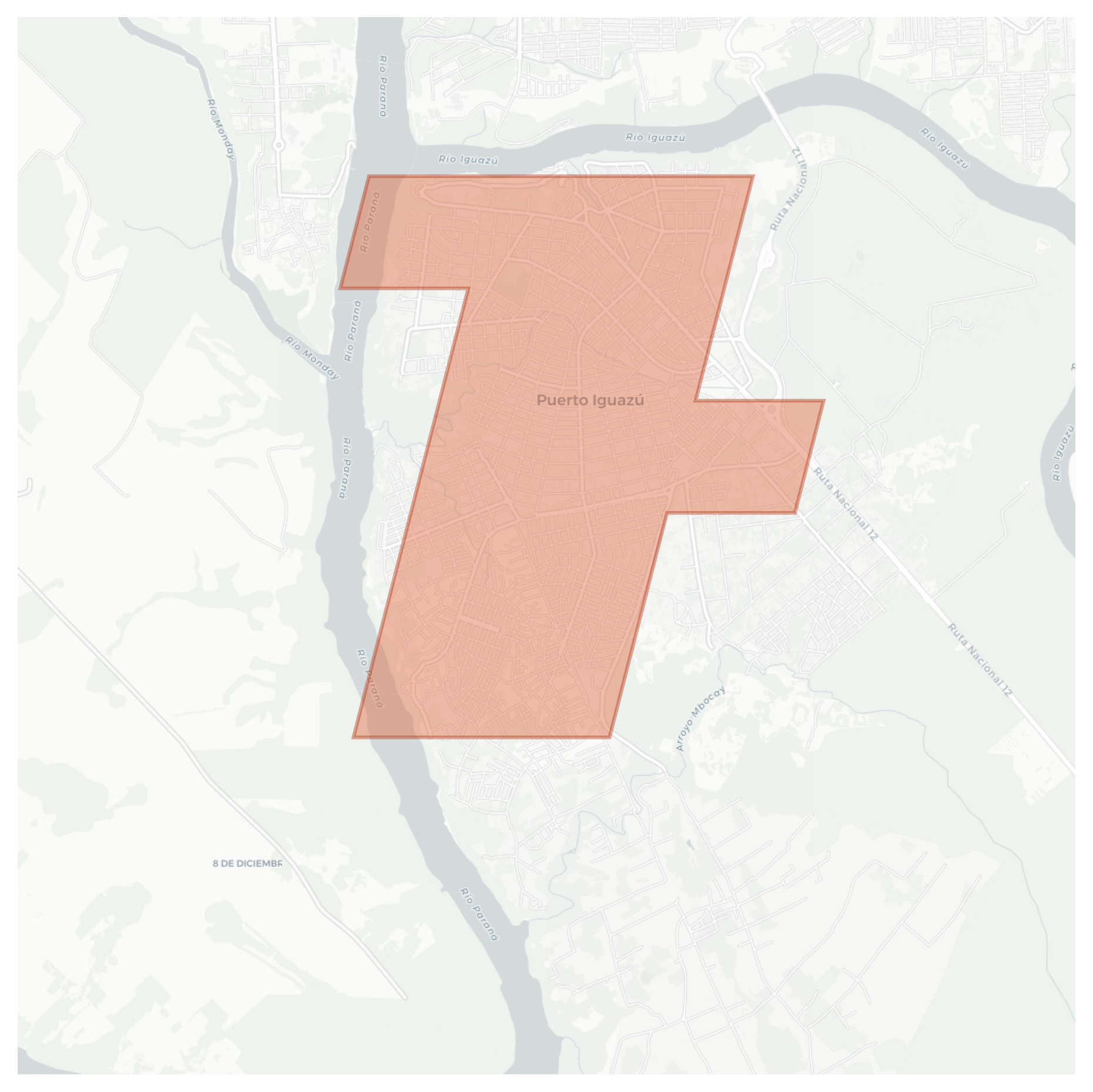 Puerto Iguazú geographic map
