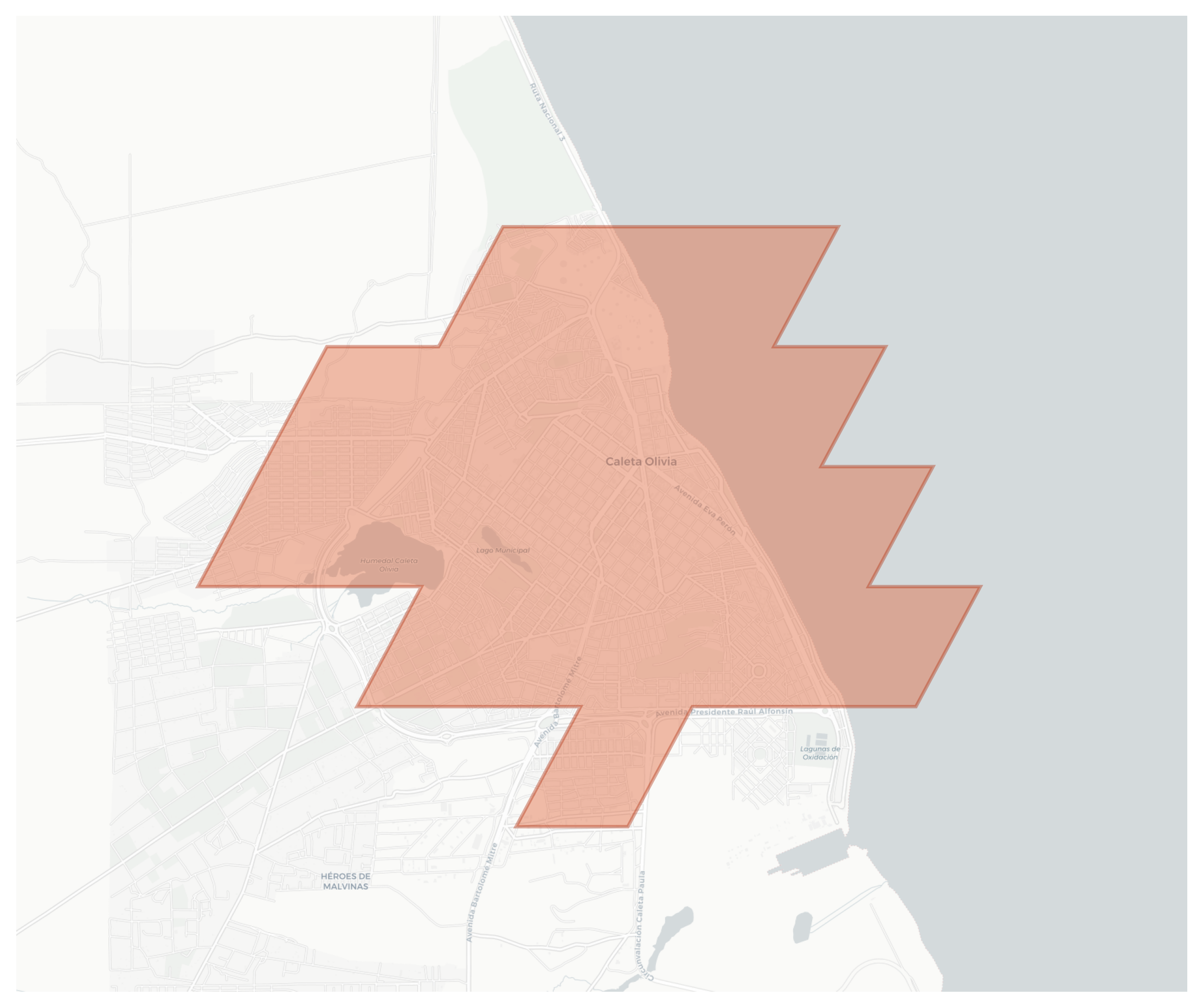 Caleta Olivia geographic map