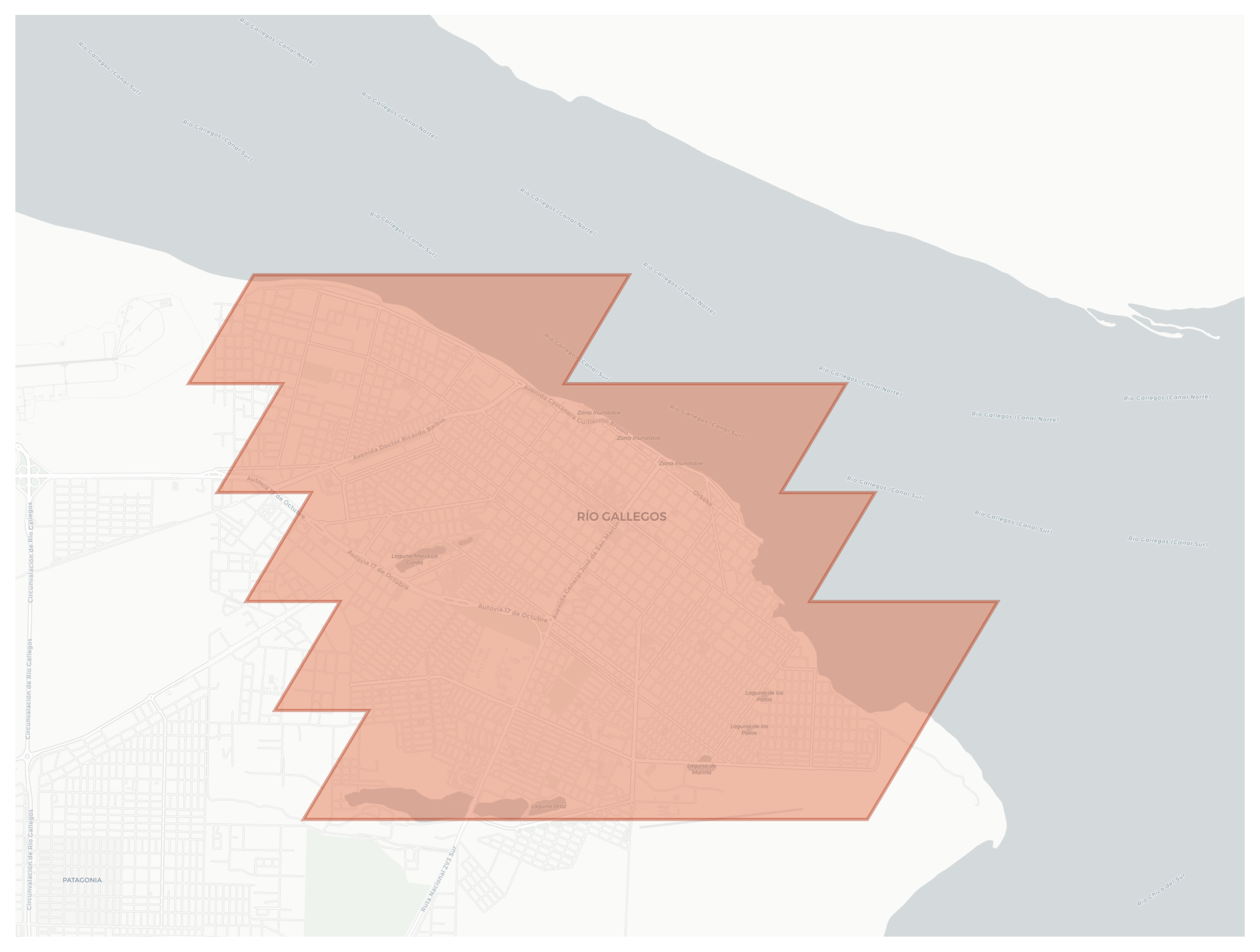 Río Gallegos geographic map