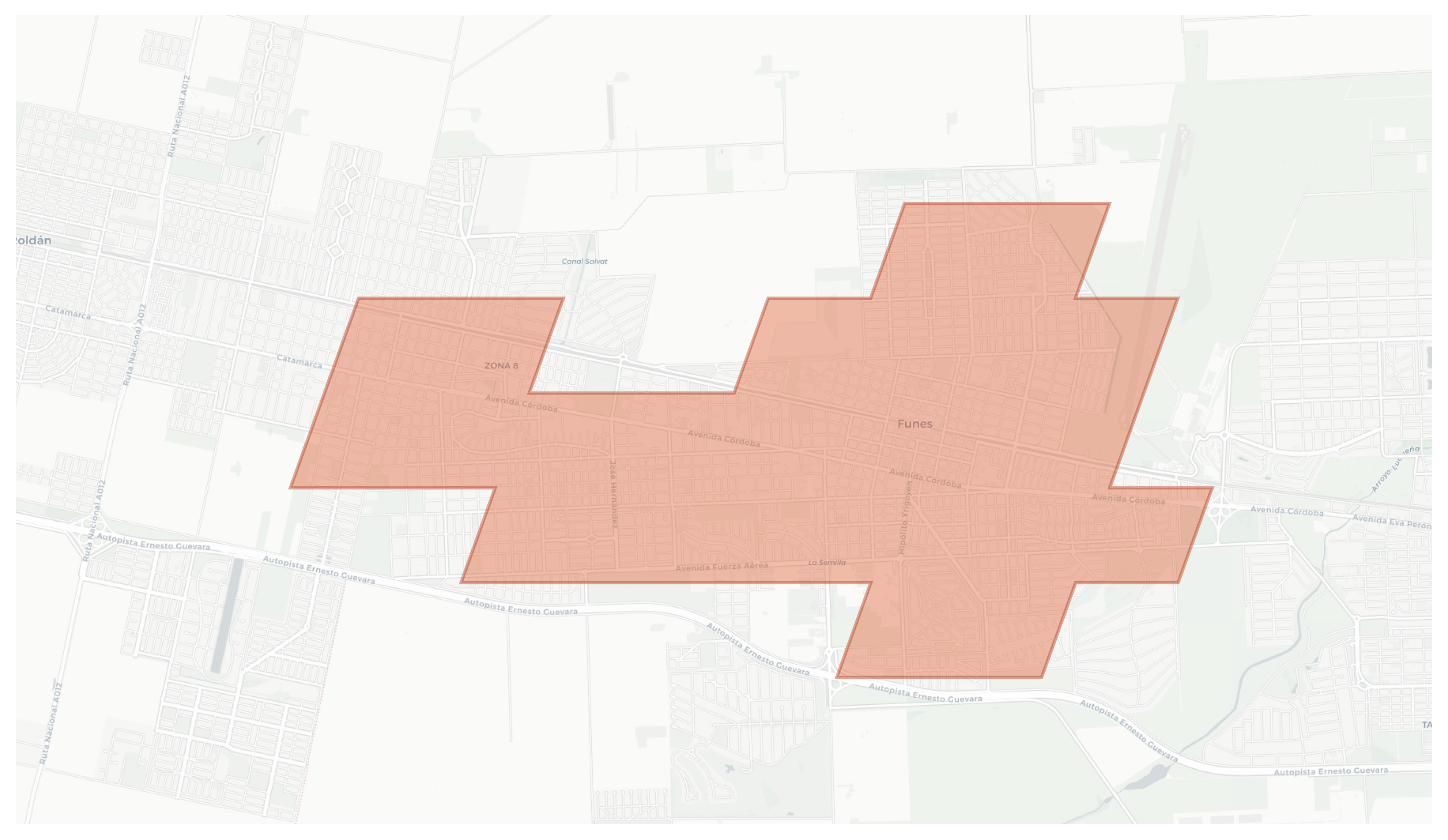 Funes geographic map