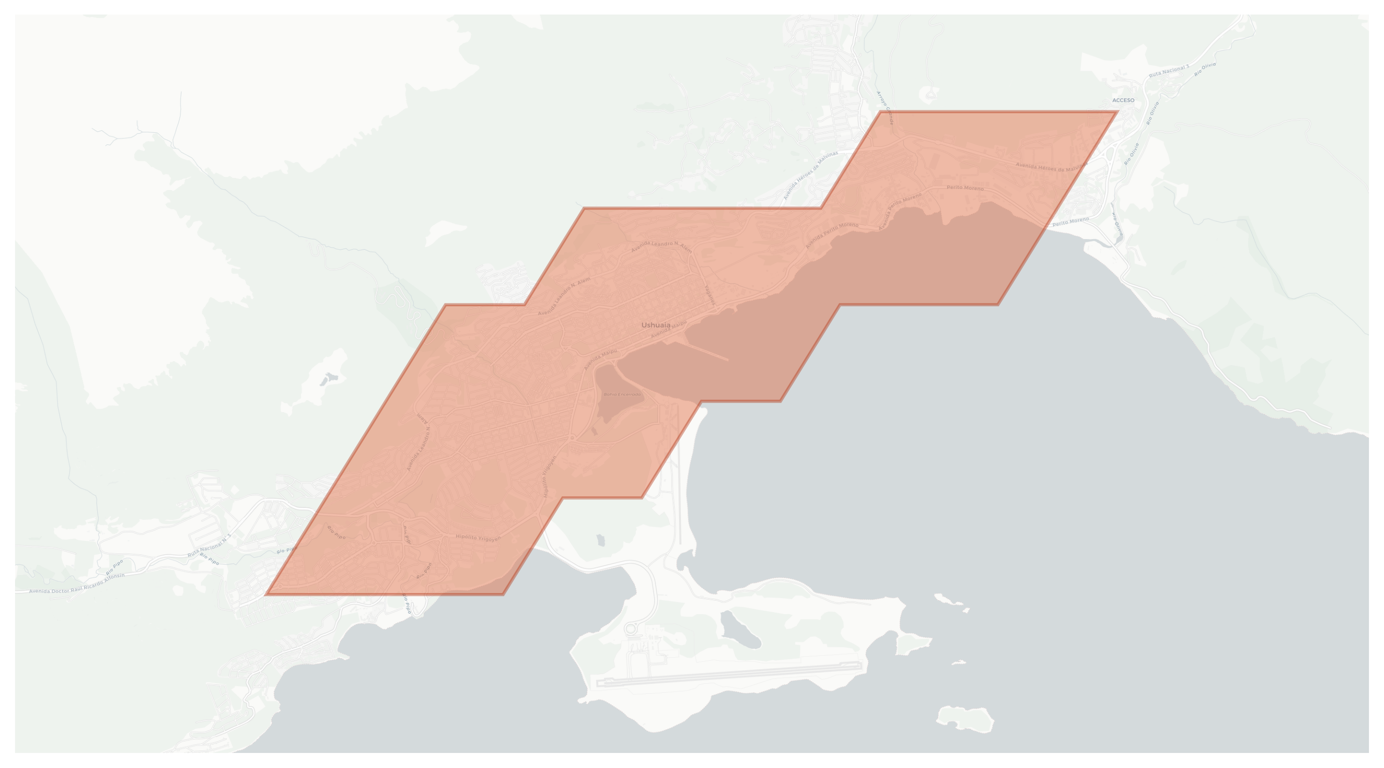 Ushuaia geographic map