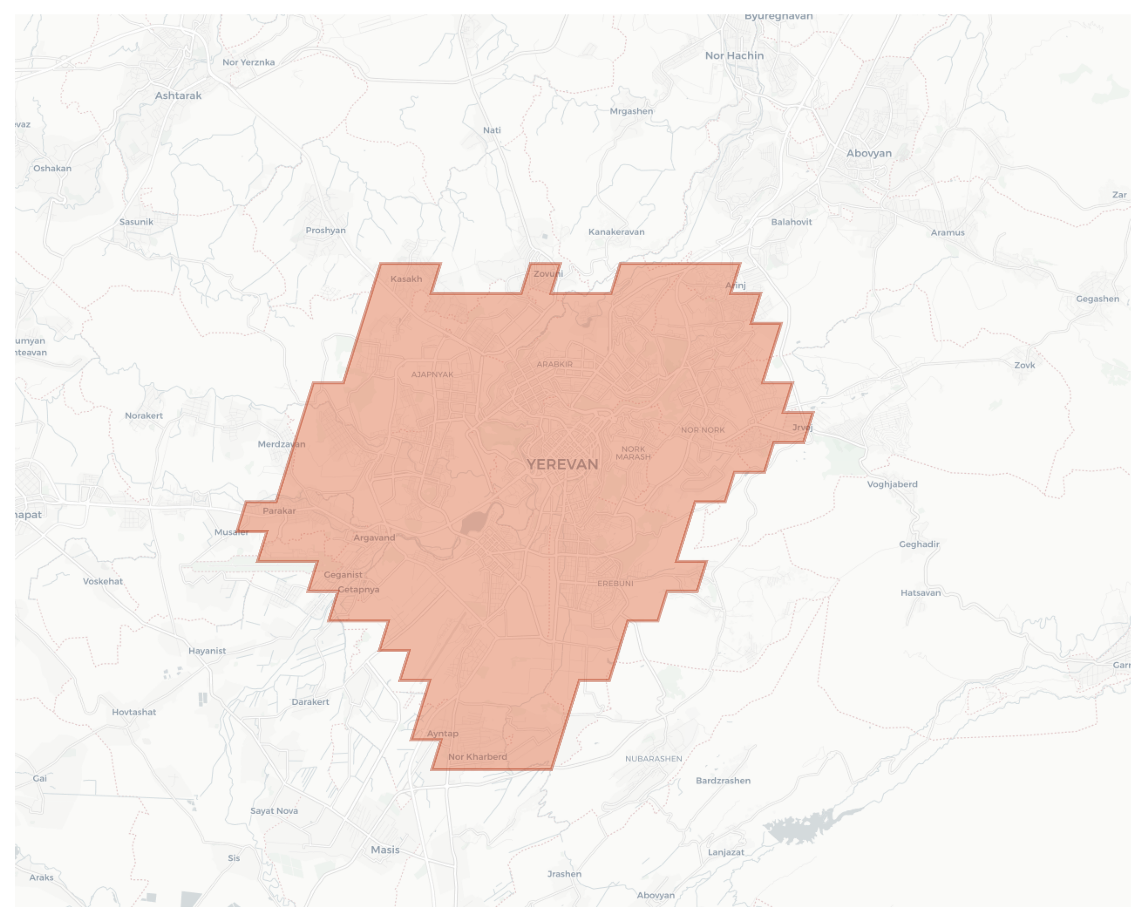 Yerevan geographic map