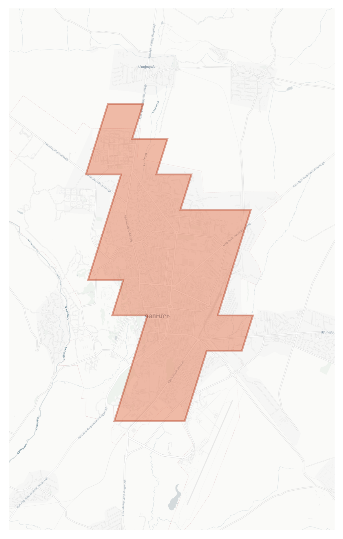 Gyumri geographic map