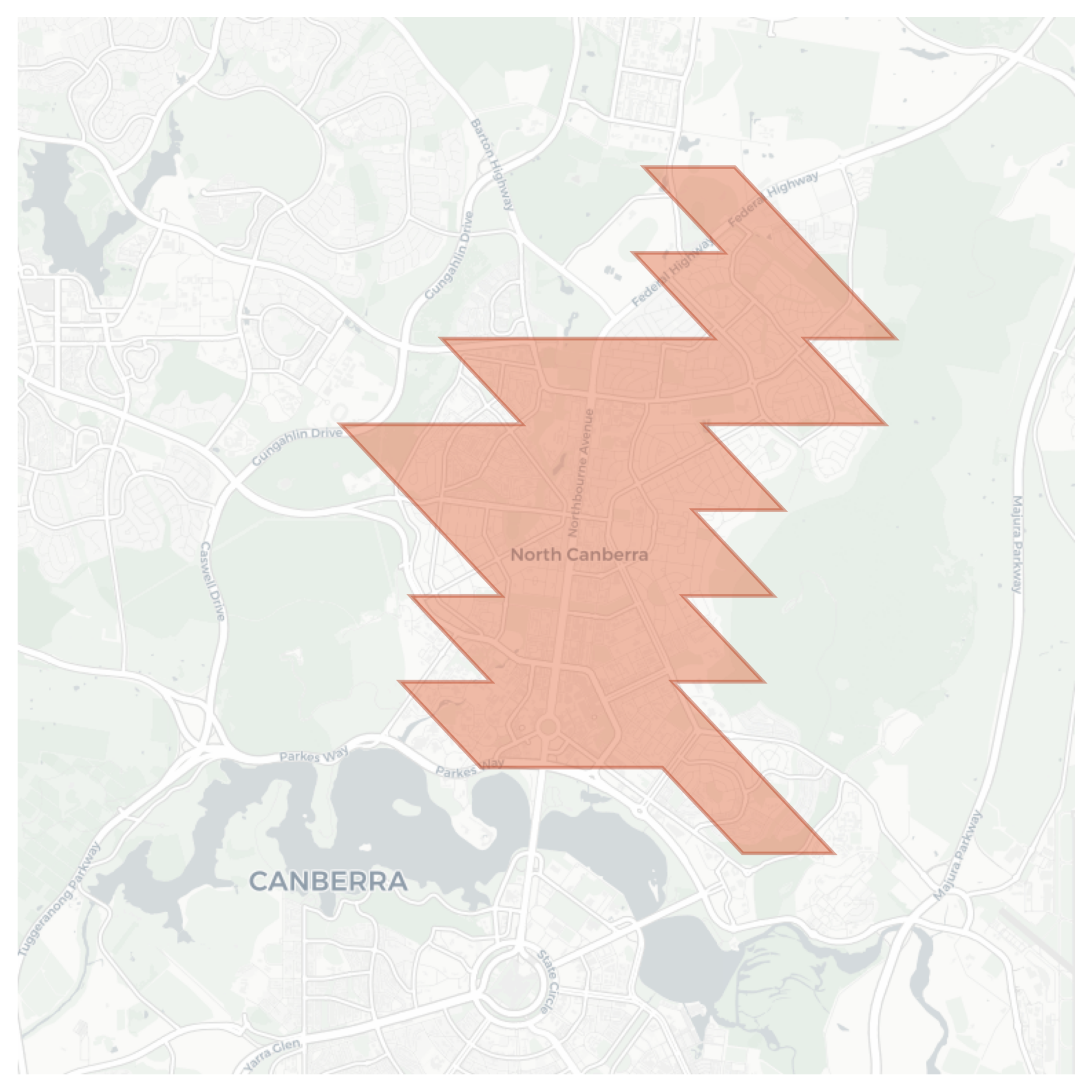 North Canberra [Canberra] geographic map