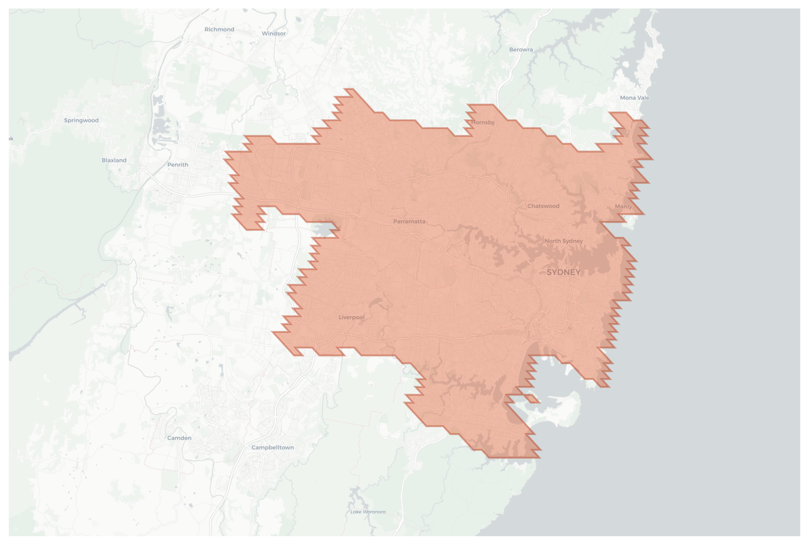 Sydney geographic map