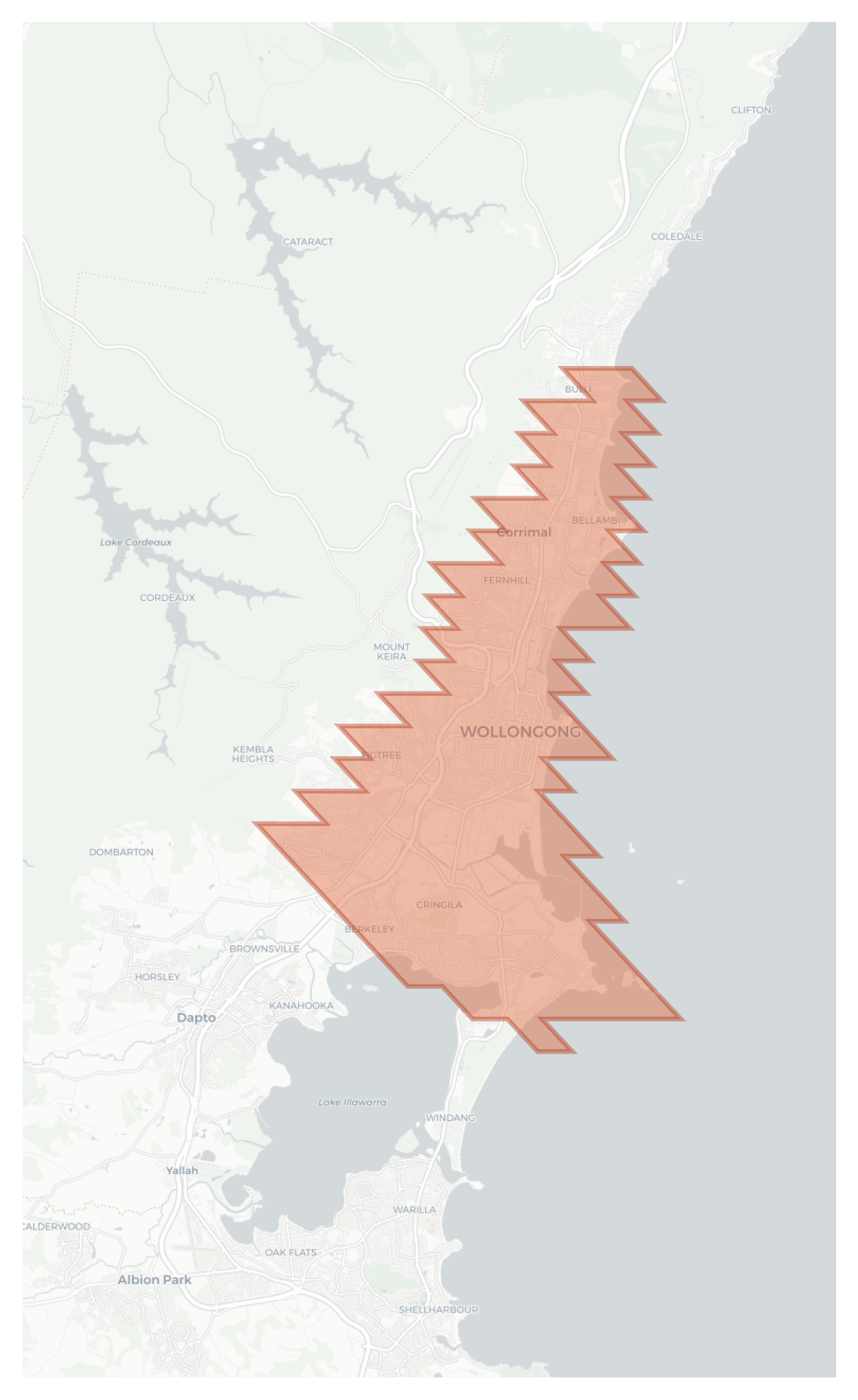 Wollongong geographic map