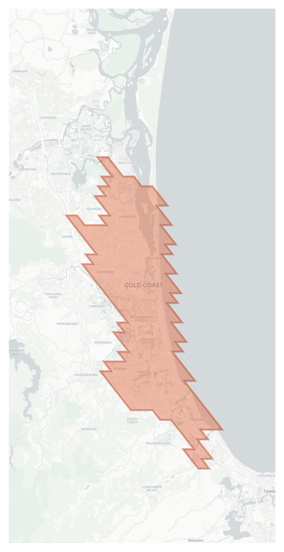 Gold Coast geographic map