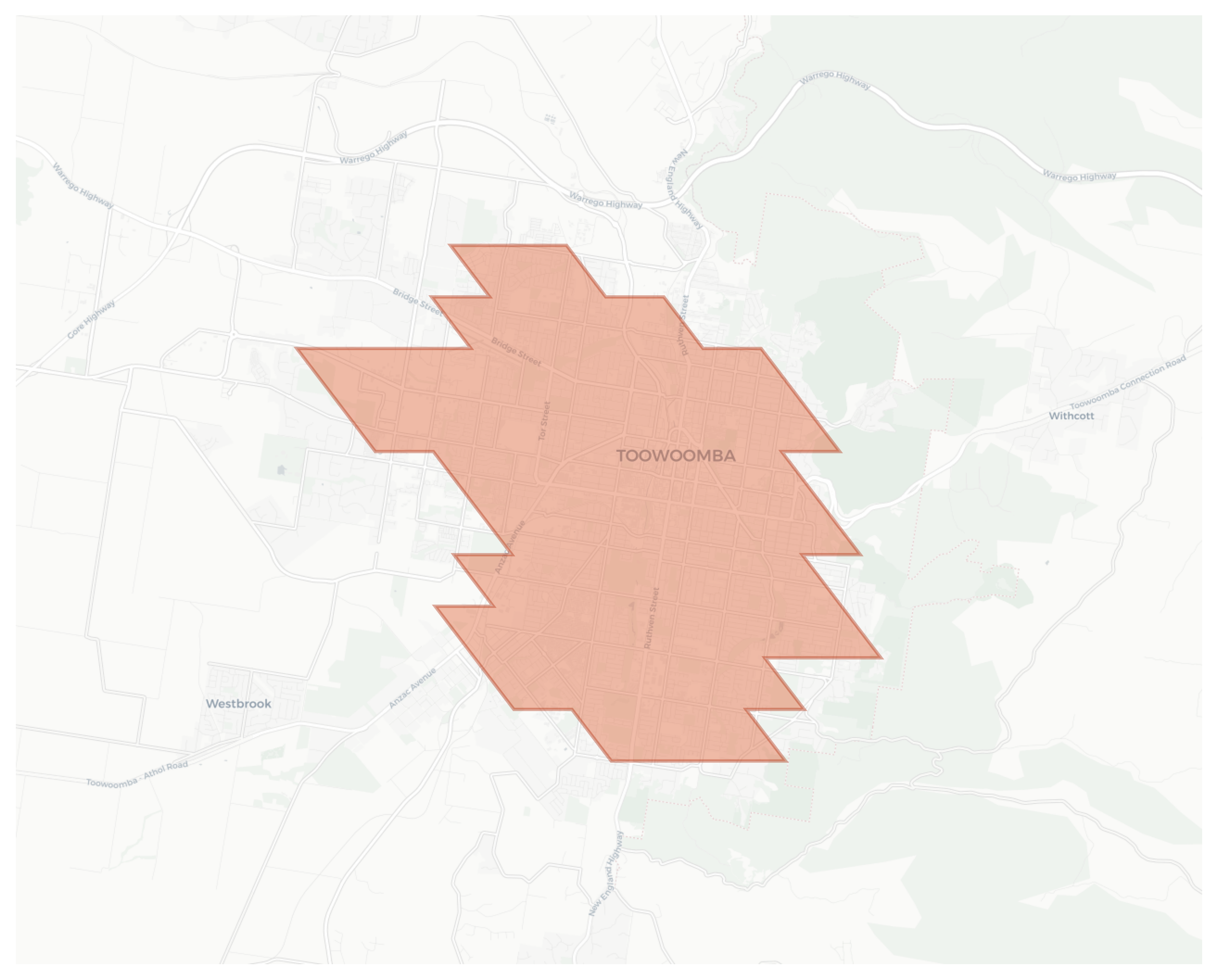 Toowoomba geographic map
