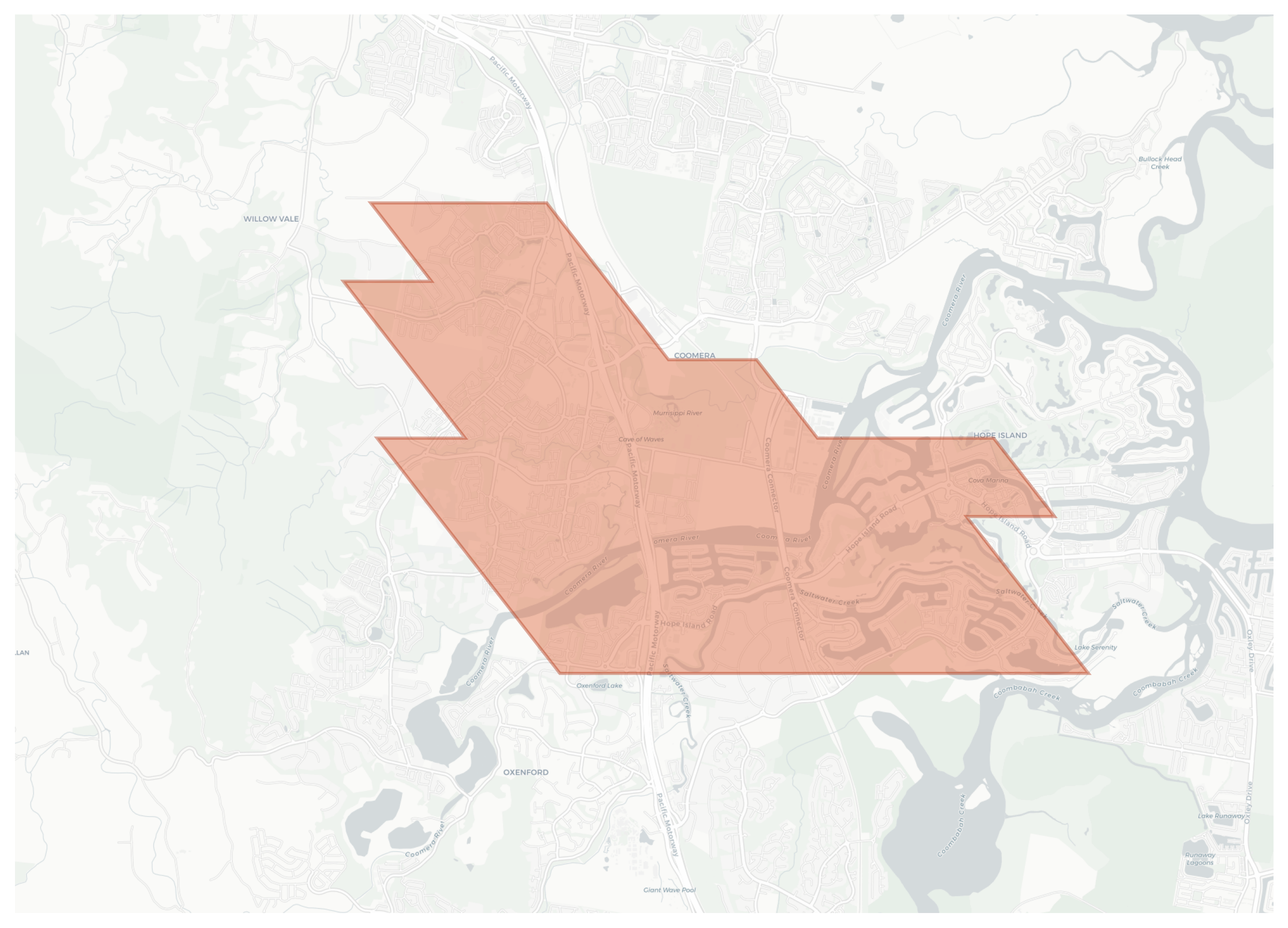 Upper Coomera geographic map
