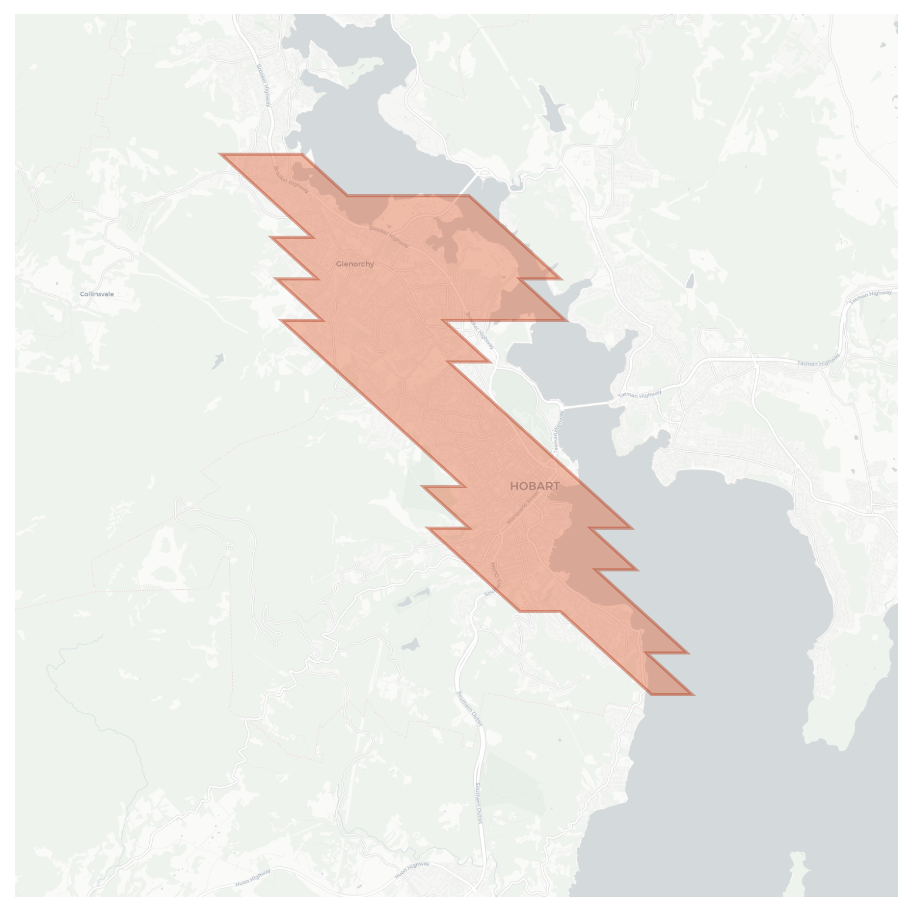 Hobart geographic map