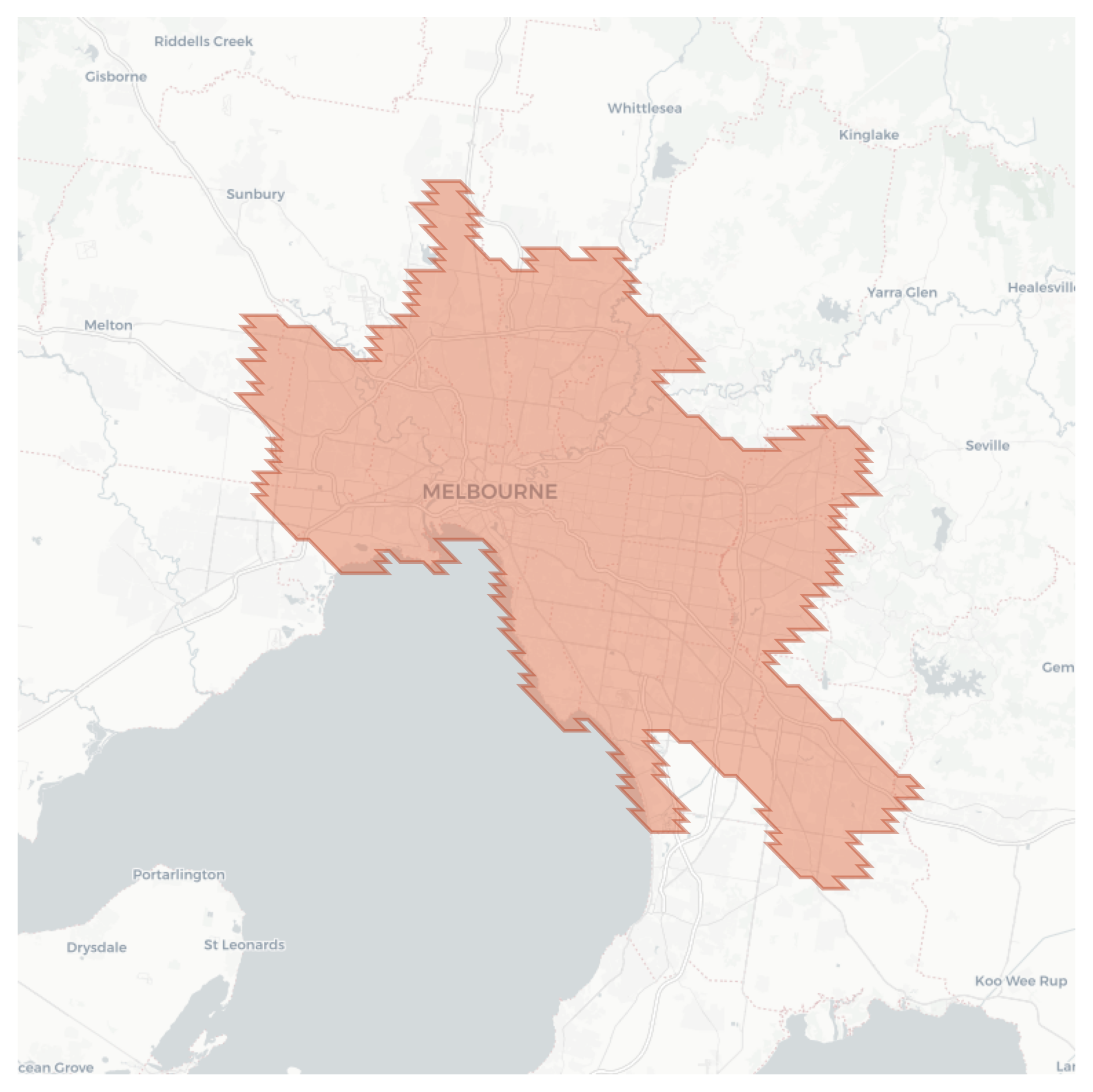 Melbourne geographic map