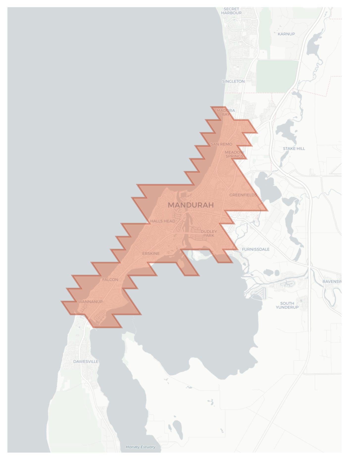 Mandurah geographic map