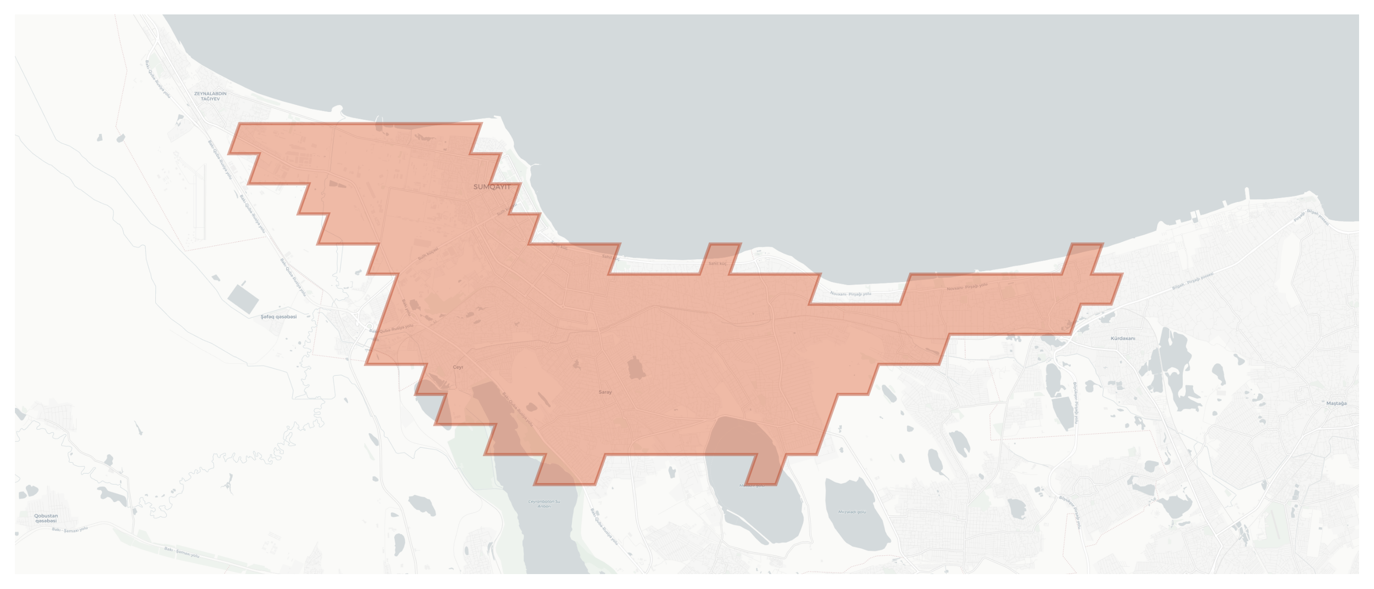 Sumgayit geographic map