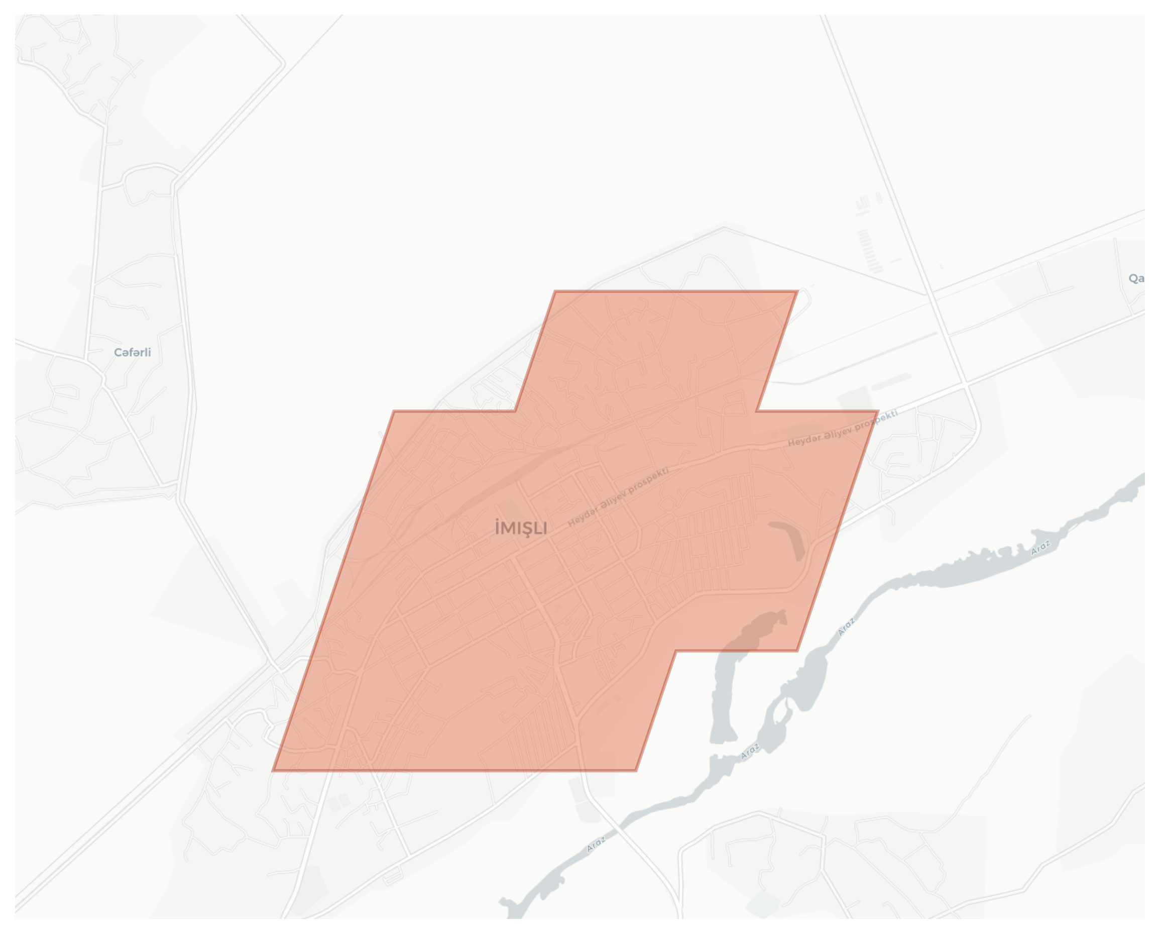 Imishli geographic map