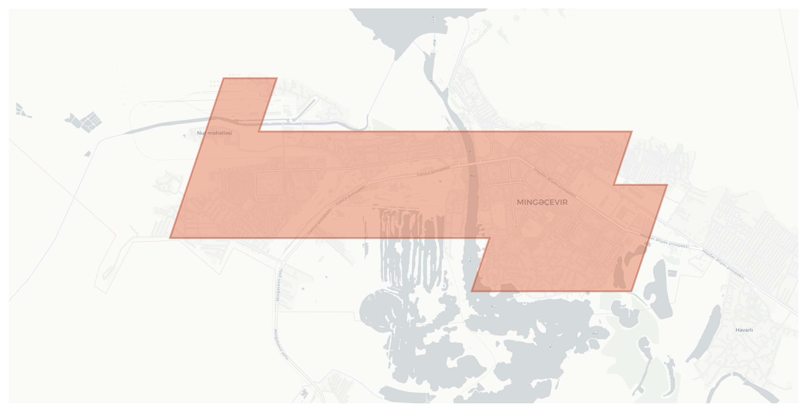 Mingachevir geographic map