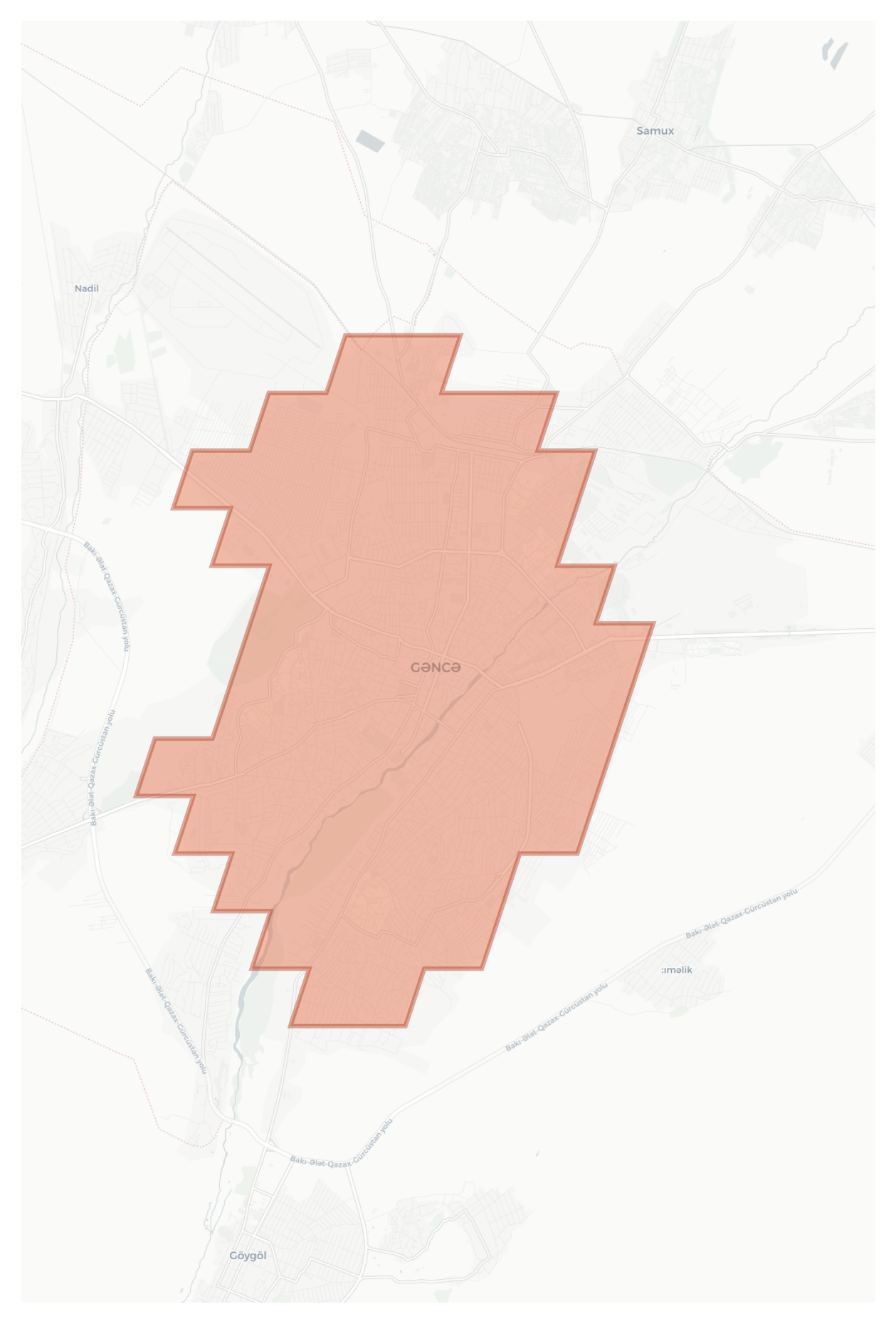 Ganja geographic map